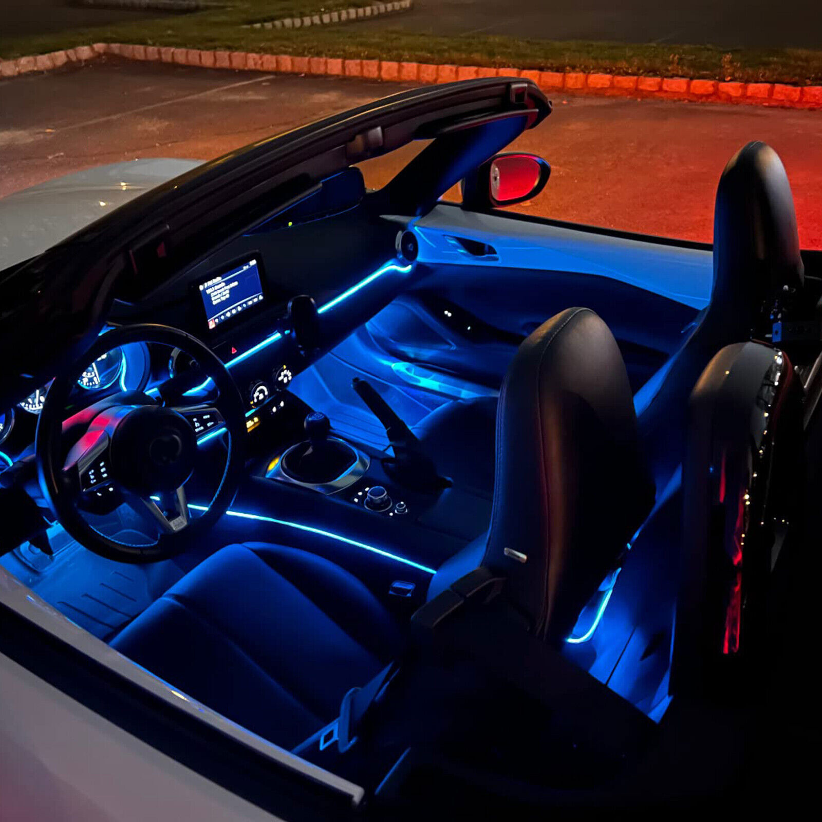 RGB 8 in 1 Interior Car LED Strip Lights Car Neon Accent Lighting Kit