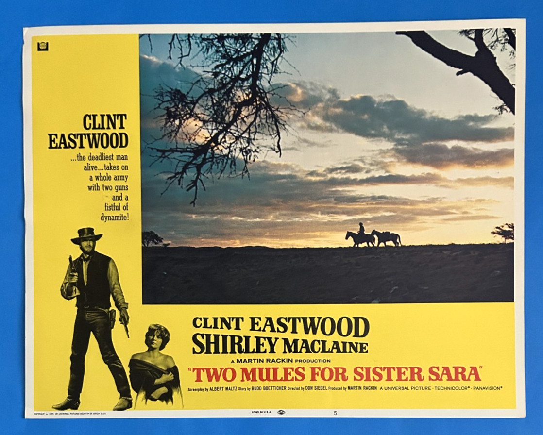 TWO MULES FOR SISTER SARA 1970 ORIGINAL LOBBY CARD CLINT EASTWOOD MACLAINE