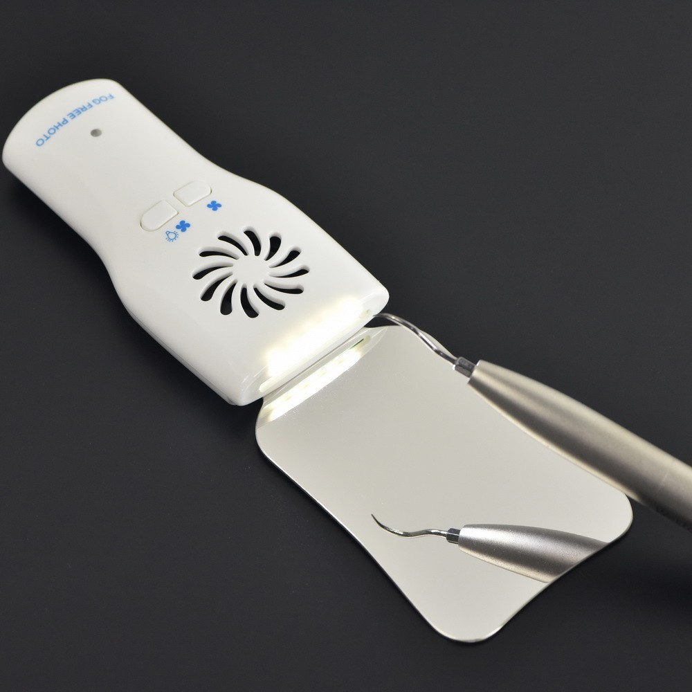 LED Dental Anti-Fog Mirrors Set Fog Free Intraoral Photography Stainless Steel