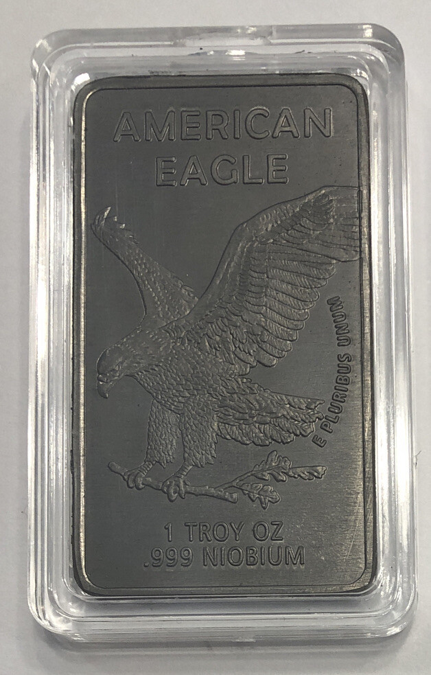 1 TROY OUNCE/OZ .999 Pure Niobium (Nb) Metal Walking Liberty/Eagle Bars/bullion