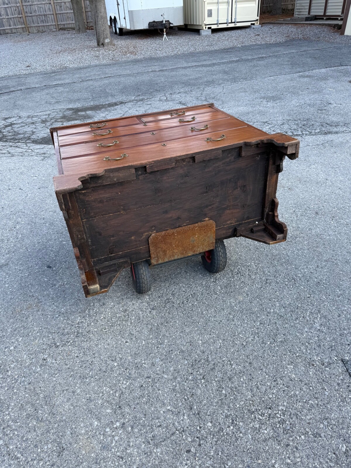 Antique walnut chippendale chest of drawers dresser bracket feet 1780 country