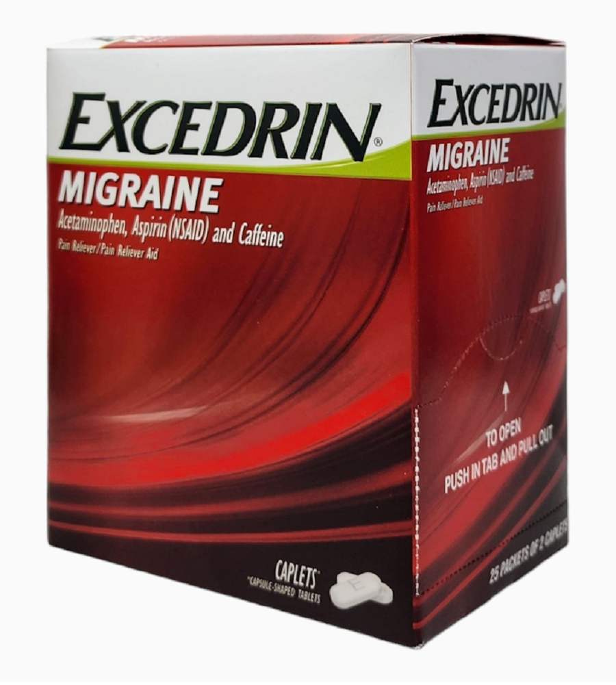 Excedrin Migraine Caplets 25 Packets of 2 (25/2s) Display Box Exp. Date 05/2025