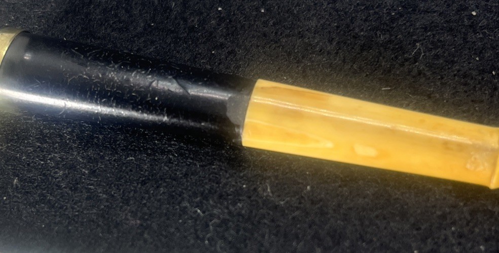 Antique 14k Gold Tip Cigarette Holder Ebony & Bone Shaft Size 3.00”