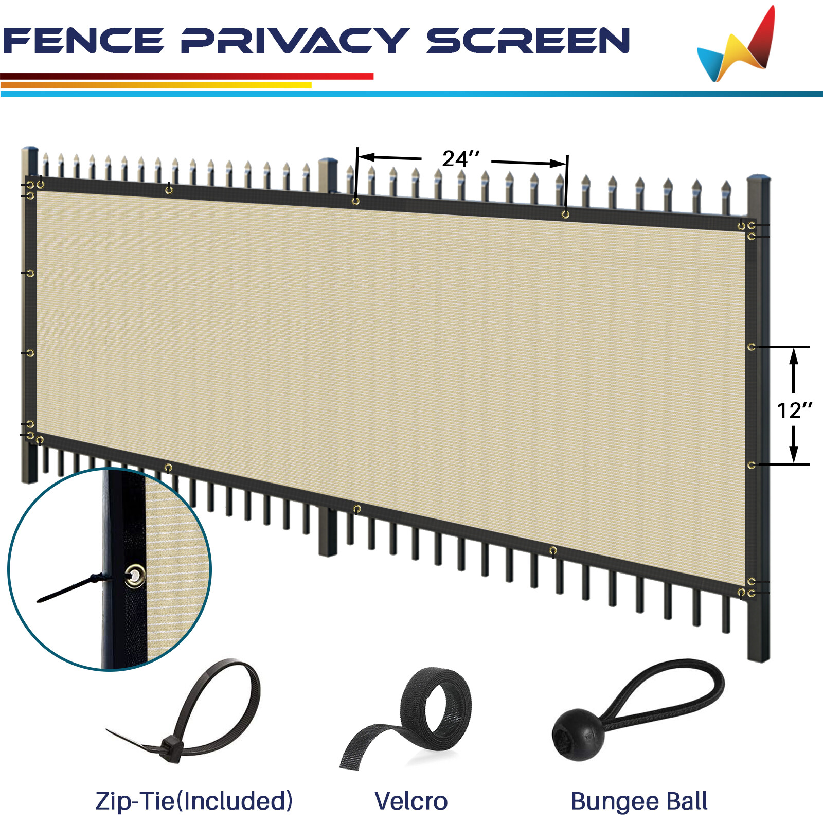 4' 5' 6' 8' Tall Privacy Fence Screen Beige Windscreen Yard Shade Mesh Cover