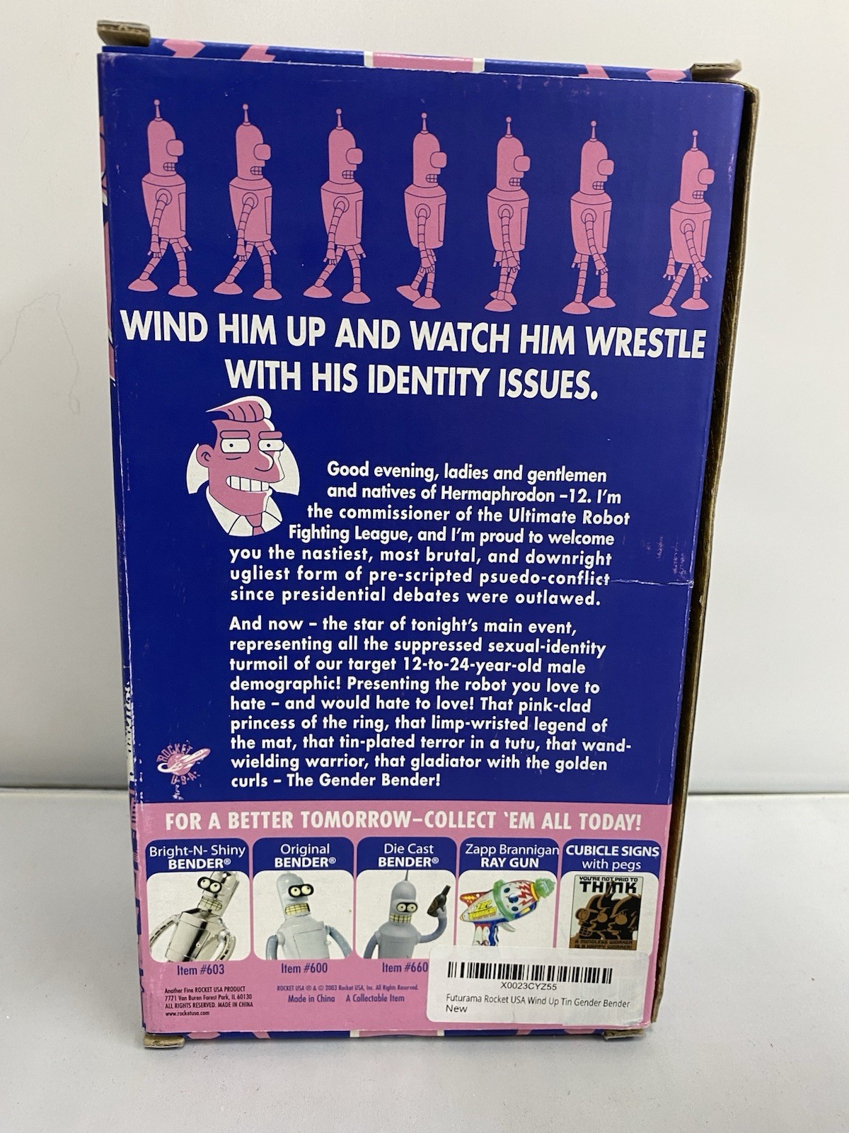 FUTURAMA GENDER BENDER ROBOT WIND-UP ACTION TOY VINTAGE