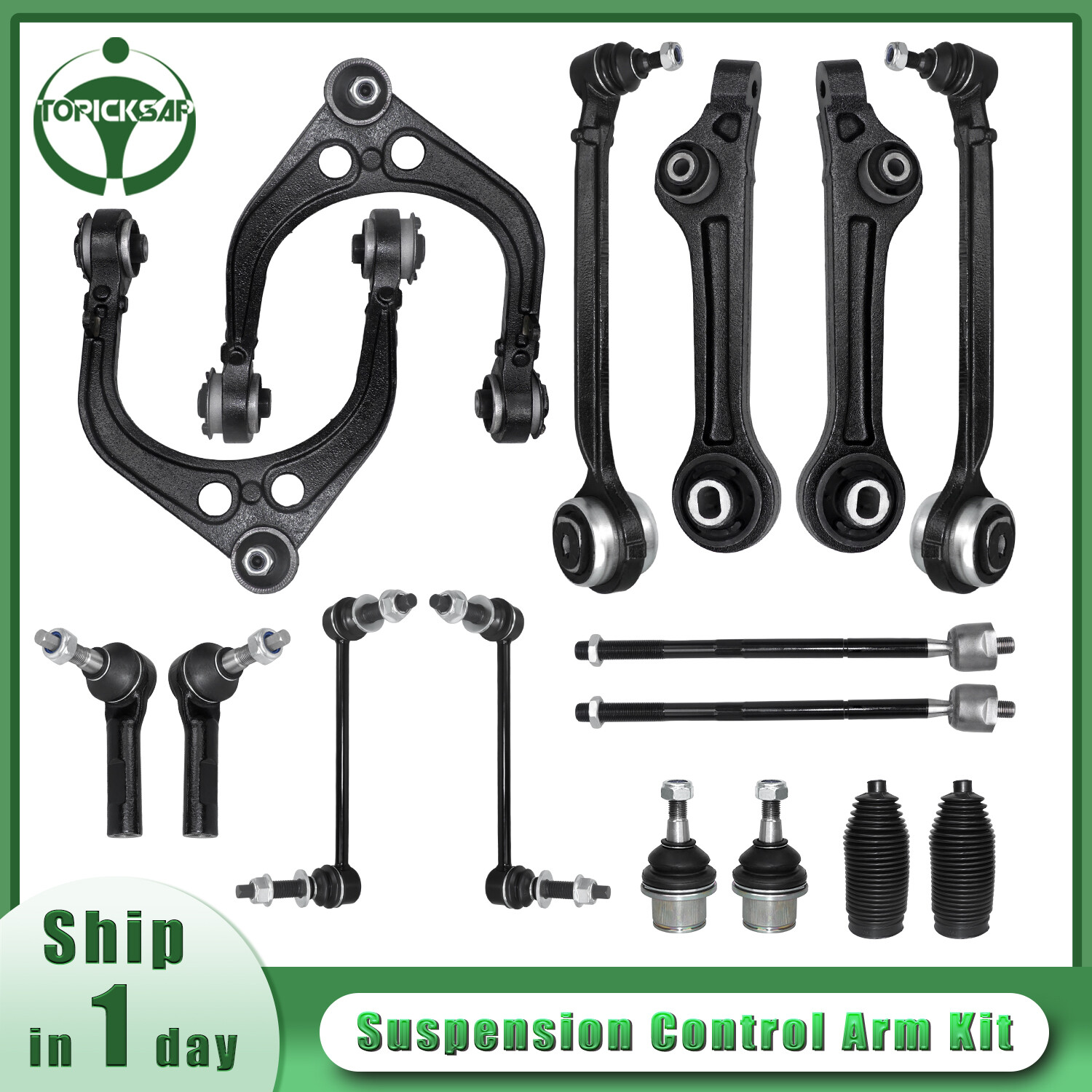16Pc Suspension Control Arm TieRod for 2011-2019 Challenger Charger Chrysler 300