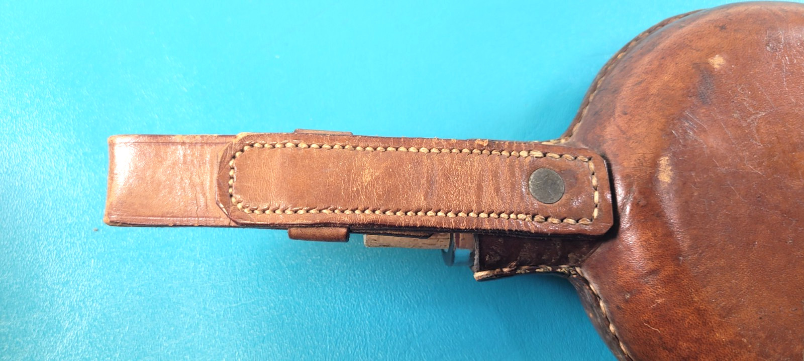 Vintage Military Glass Leather Canteen Decanter Flask + Regimental Markings