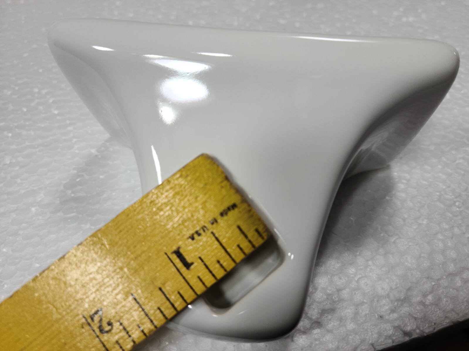 Vintage White Ceramic Towel Bar Rod Rack Post Holders Flat Back Glue over Tile