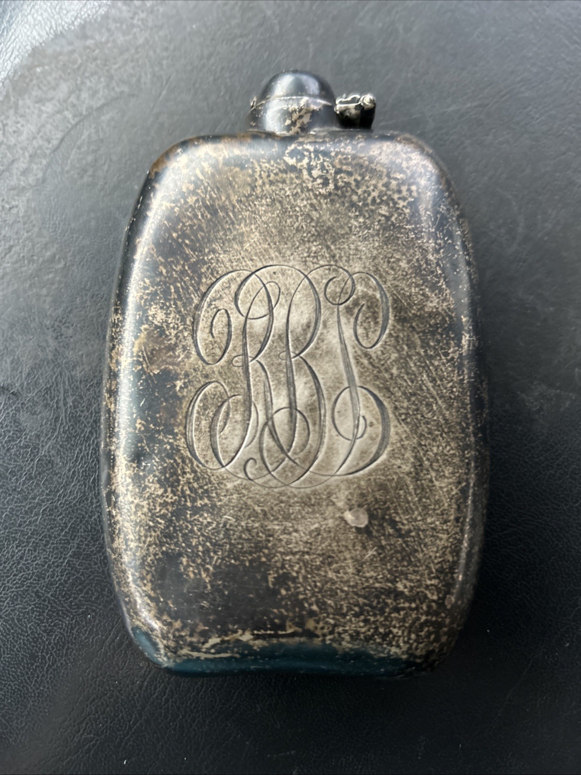 Antique Art Nouveau Unger Brothers Sterling Silver Flask Smoking Lady Read!