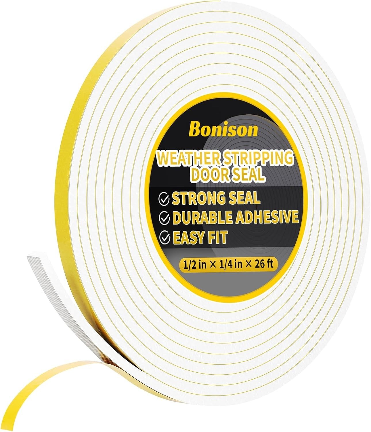 26Ft Weather Stripping Door Seal - 1/2" X 1/4" Door Seal Strip for Door Frame, H