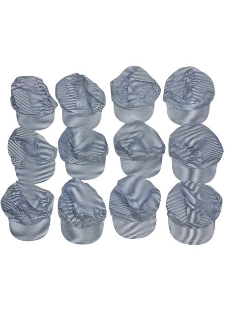 12 Child Train Engineer Hats - Adjustable Railroad Conductor Costume Party Caps