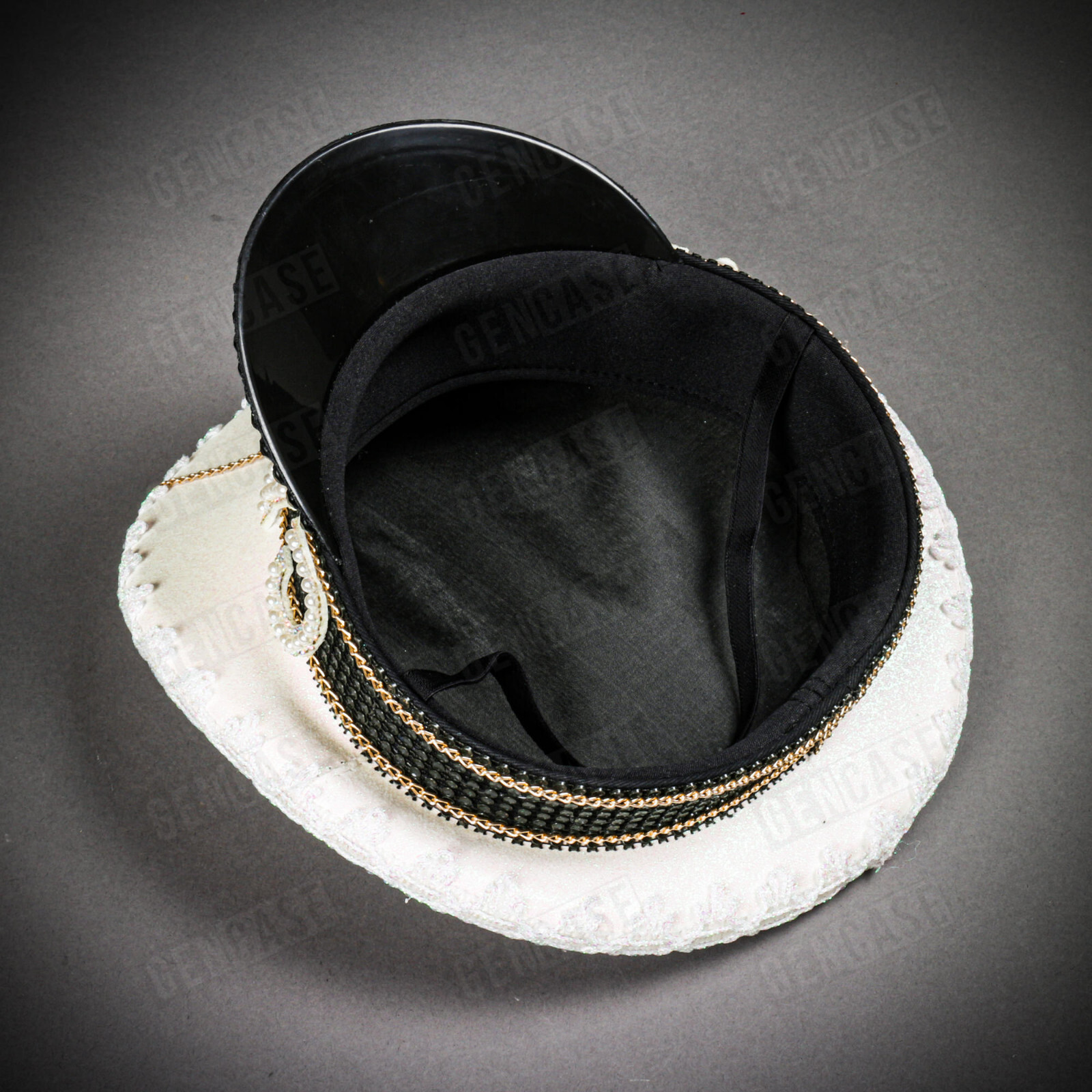 White Burning Man Gold Anchor Captain Hat Adult Yacht Sailor Costume Party Hat