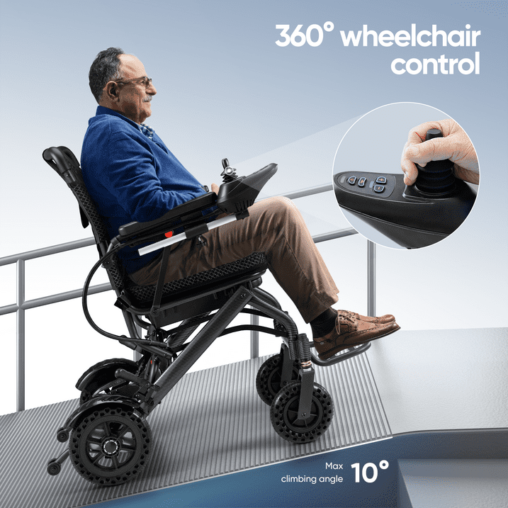 Foldable Electric Wheelchairs Intelligent Lightweight For Airline Seniors Adults