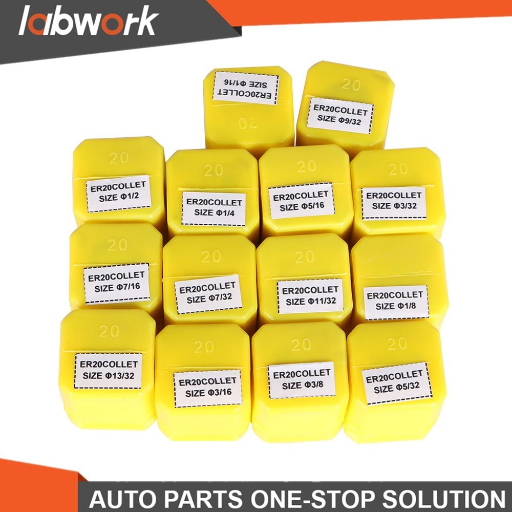 Labwork 14 Pack ER20 Spring Collet Set Fit For CNC Milling Lathe Tool Engraving