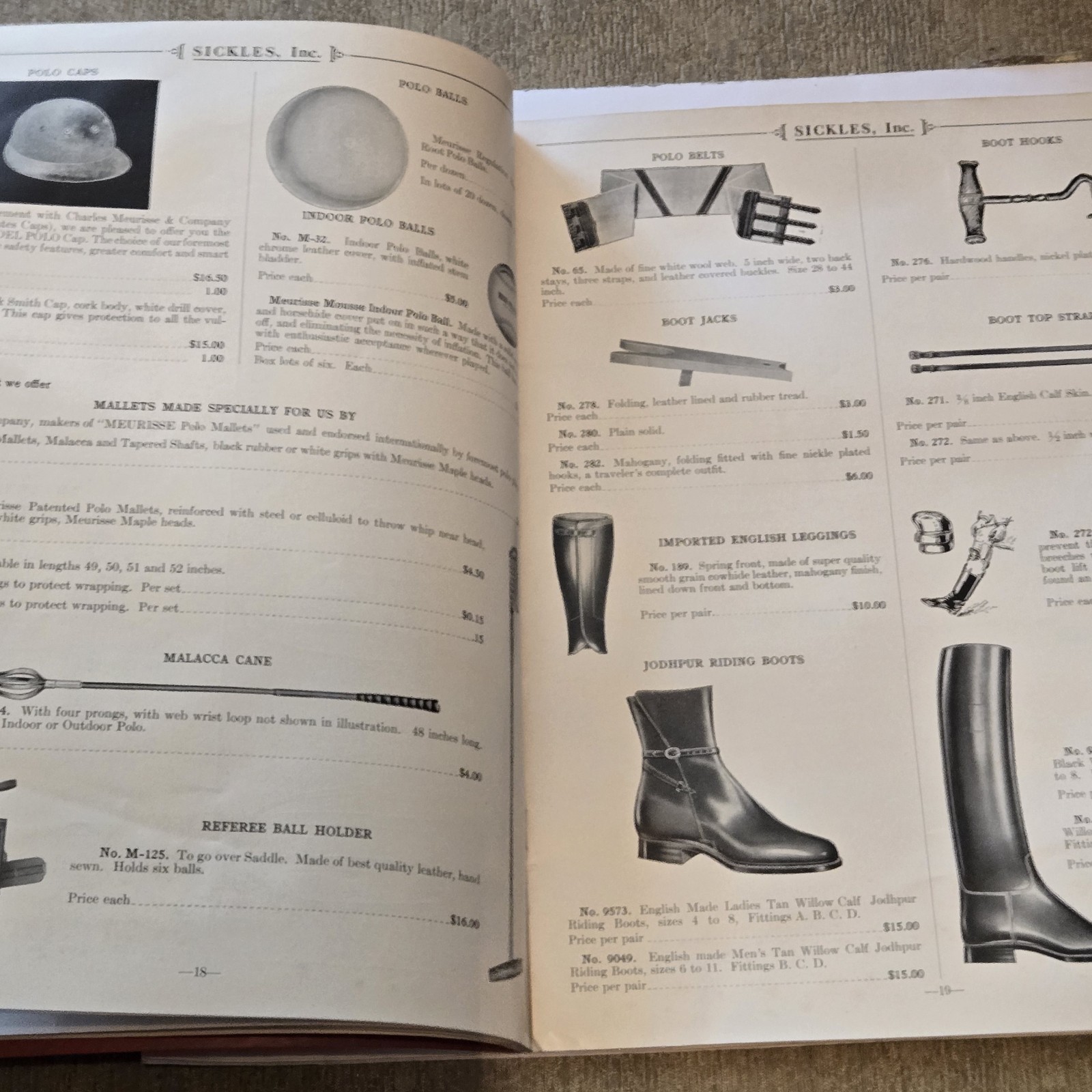 J.B. Sickles Saddle Catalog Show Race Horse Western English Early 1900s