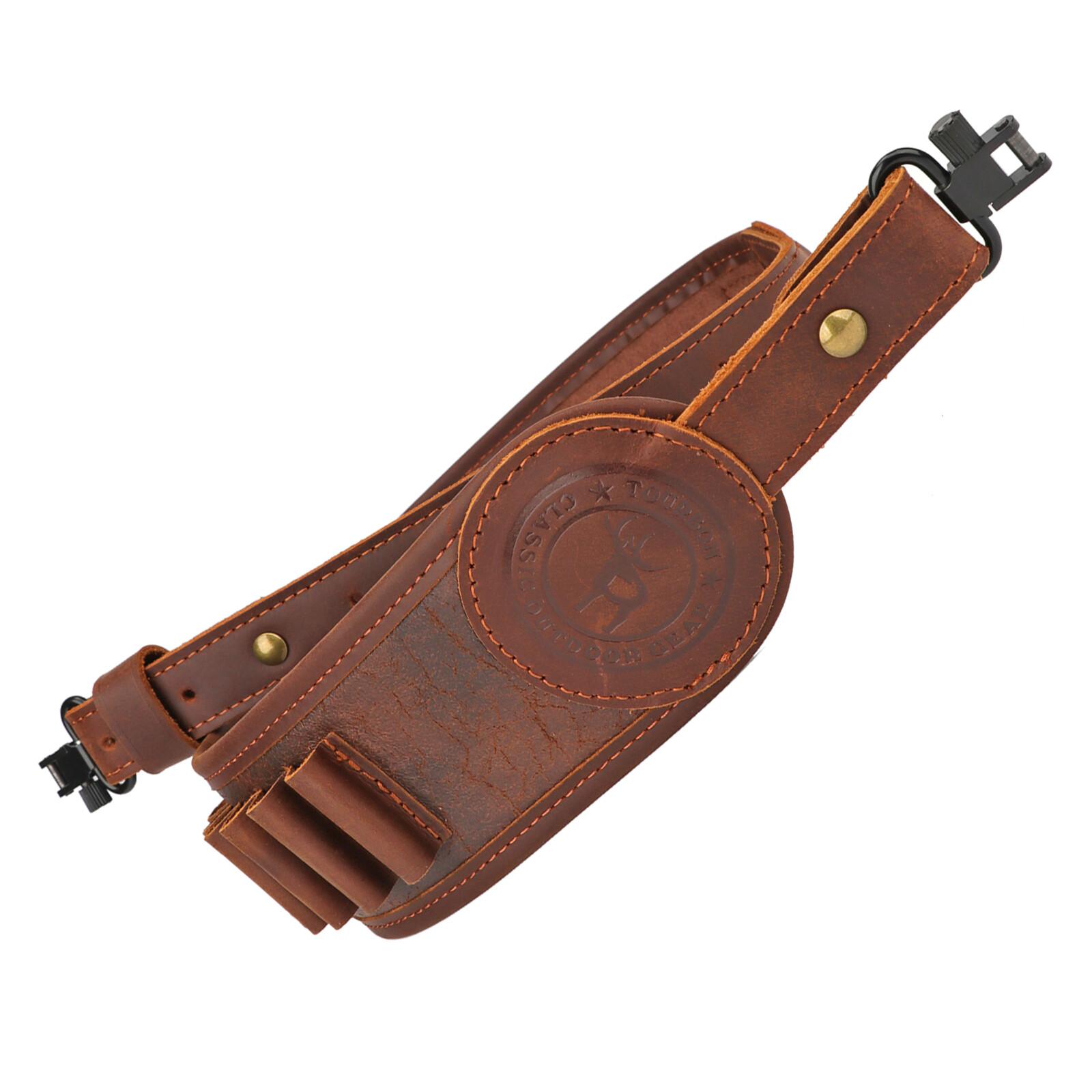 Tourbon PU Leather Rifle Sling Gun Shell Loops Hunt Ammo Strap .308.30-06,45-70