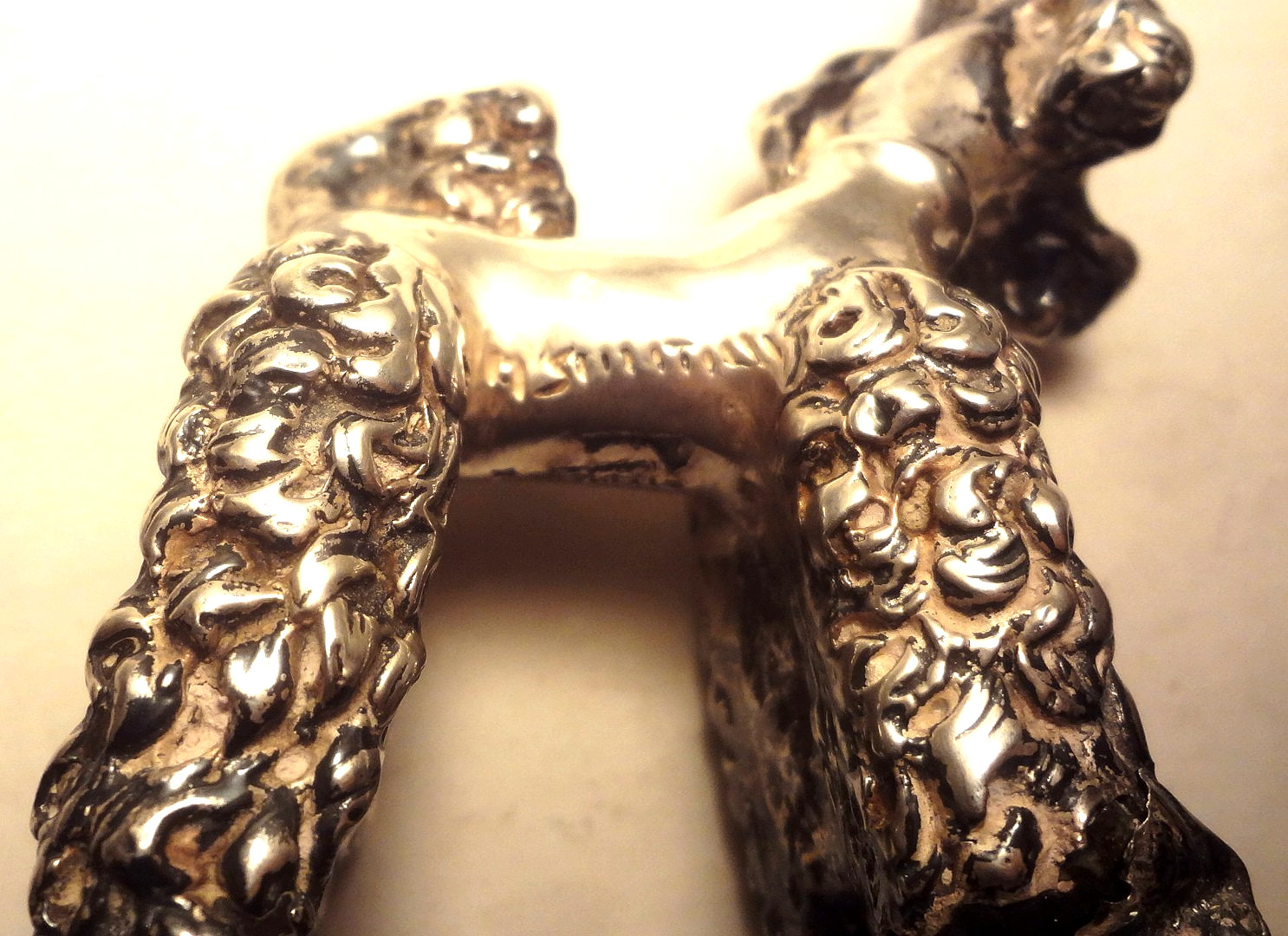 Vintage STERLING SILVER ornate POODLE made in ITALY - w/ ISRAEL Mark -TO RESTORE