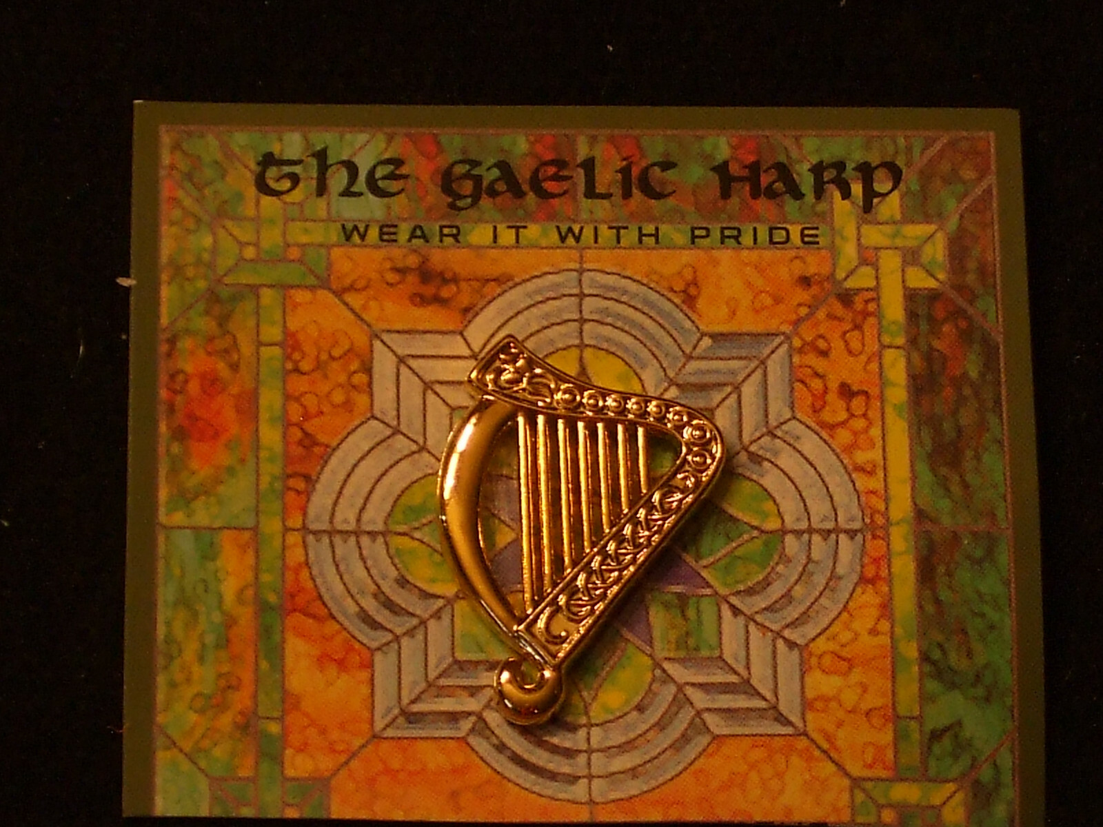Irish, Celtic, Gaelic Harp Pin / Brooch Gold Color – St. Patrick’s Day