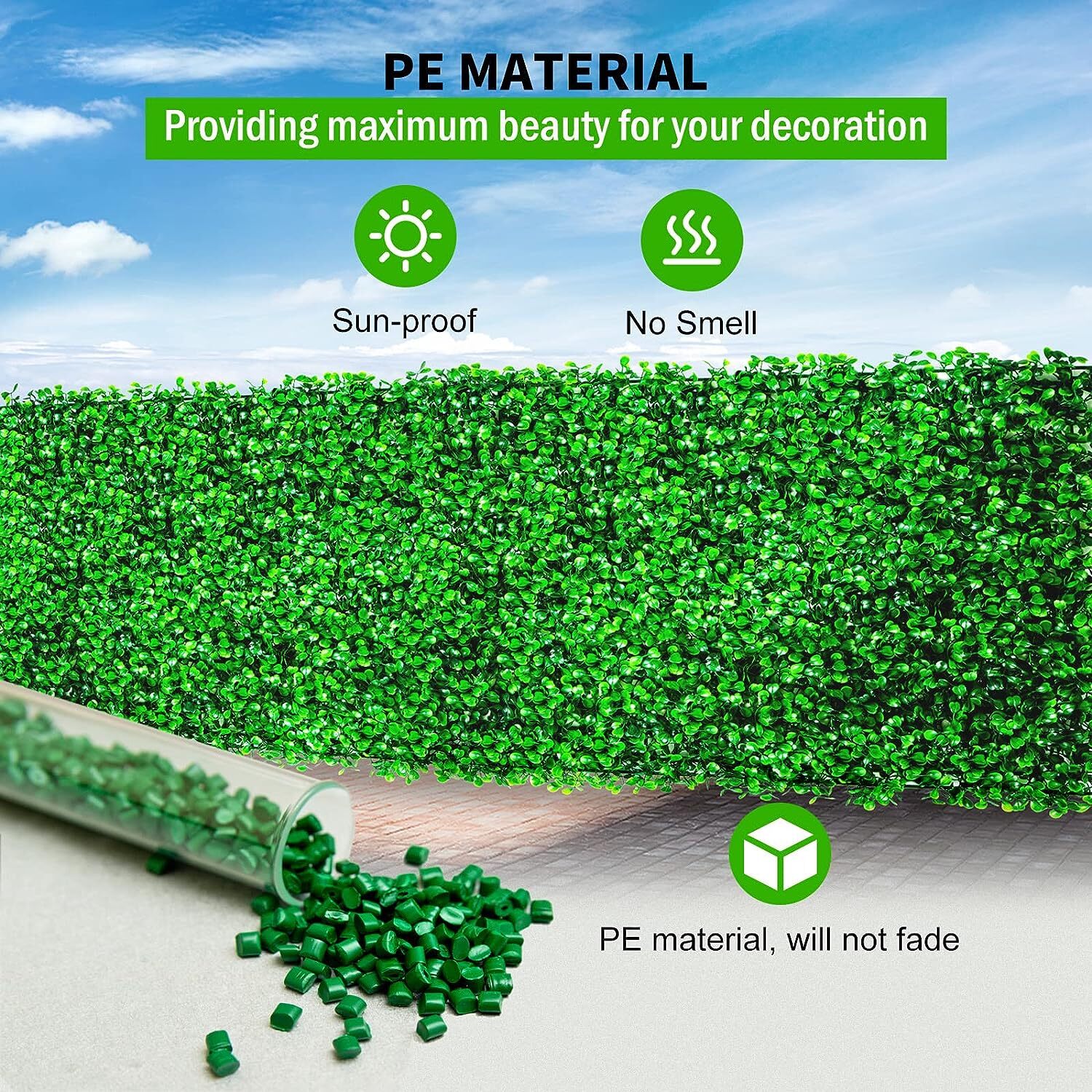 12/24PC Artificial Boxwood Mat Wall Hedge Decor Privacy Fence Panels Grass 24x16