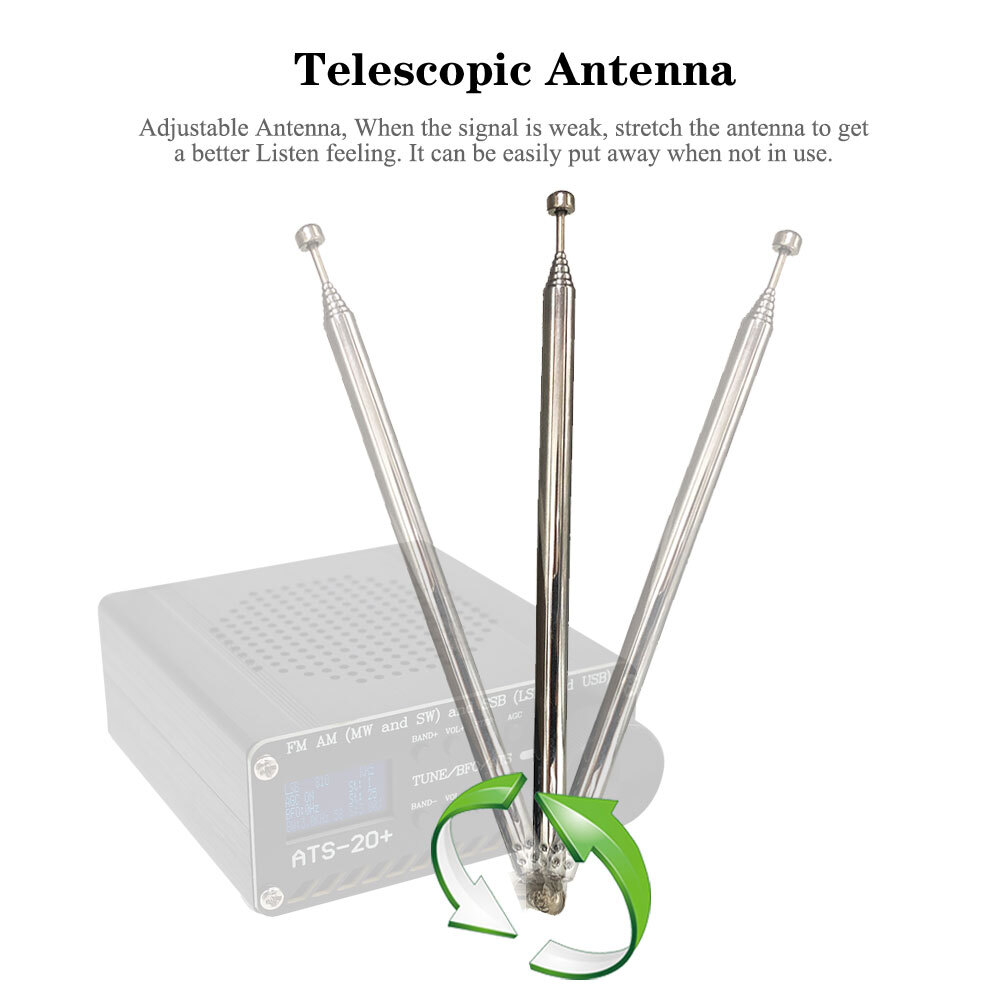 ANYSECU ATS-20+ All Band Radio Receiver FM AM SSB Scanner Support USB Charging