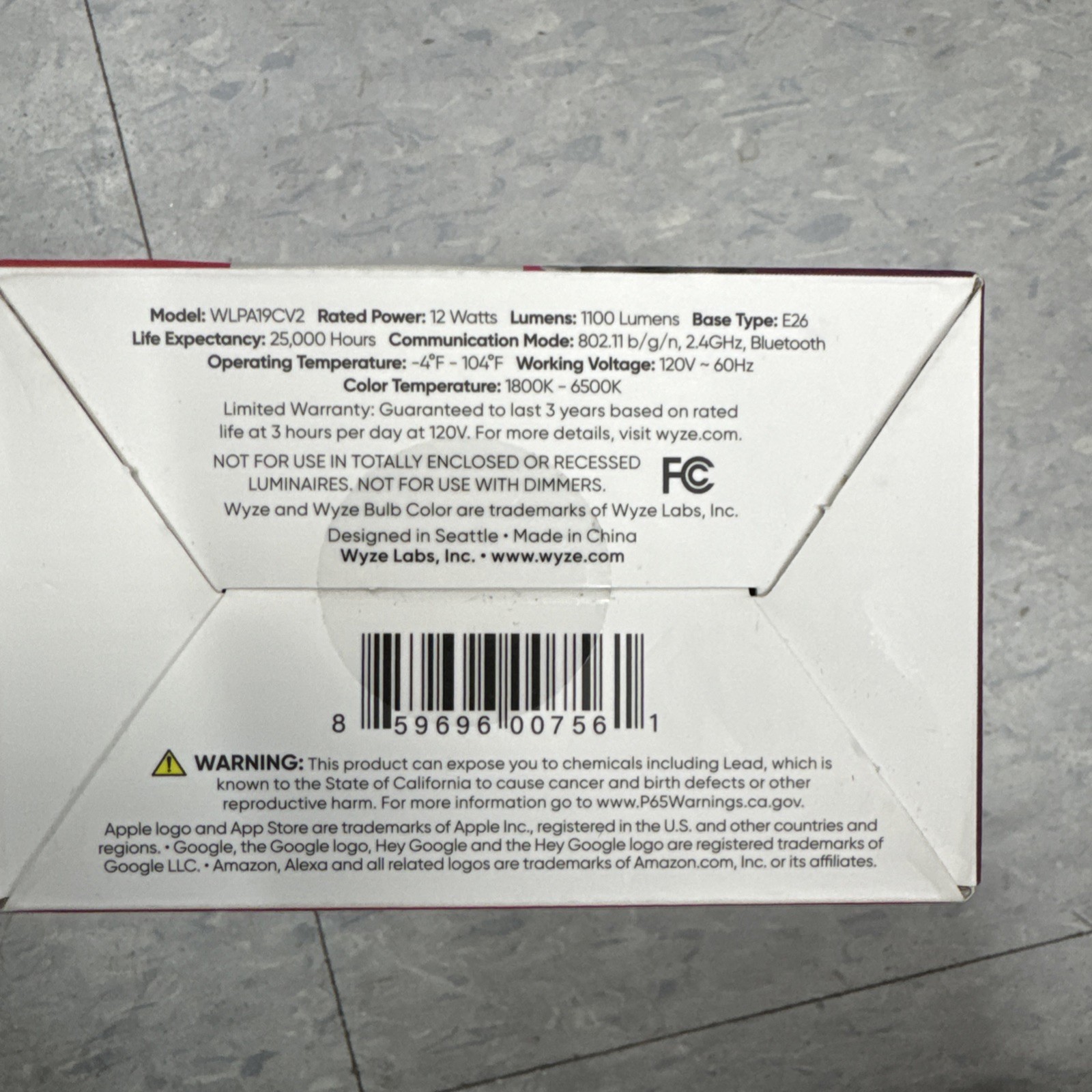 Wyze Labs WLPA19CV2-2PK Smart Wyze Bulb A19, 2-Pack, Color, WiFi, Home Assistant