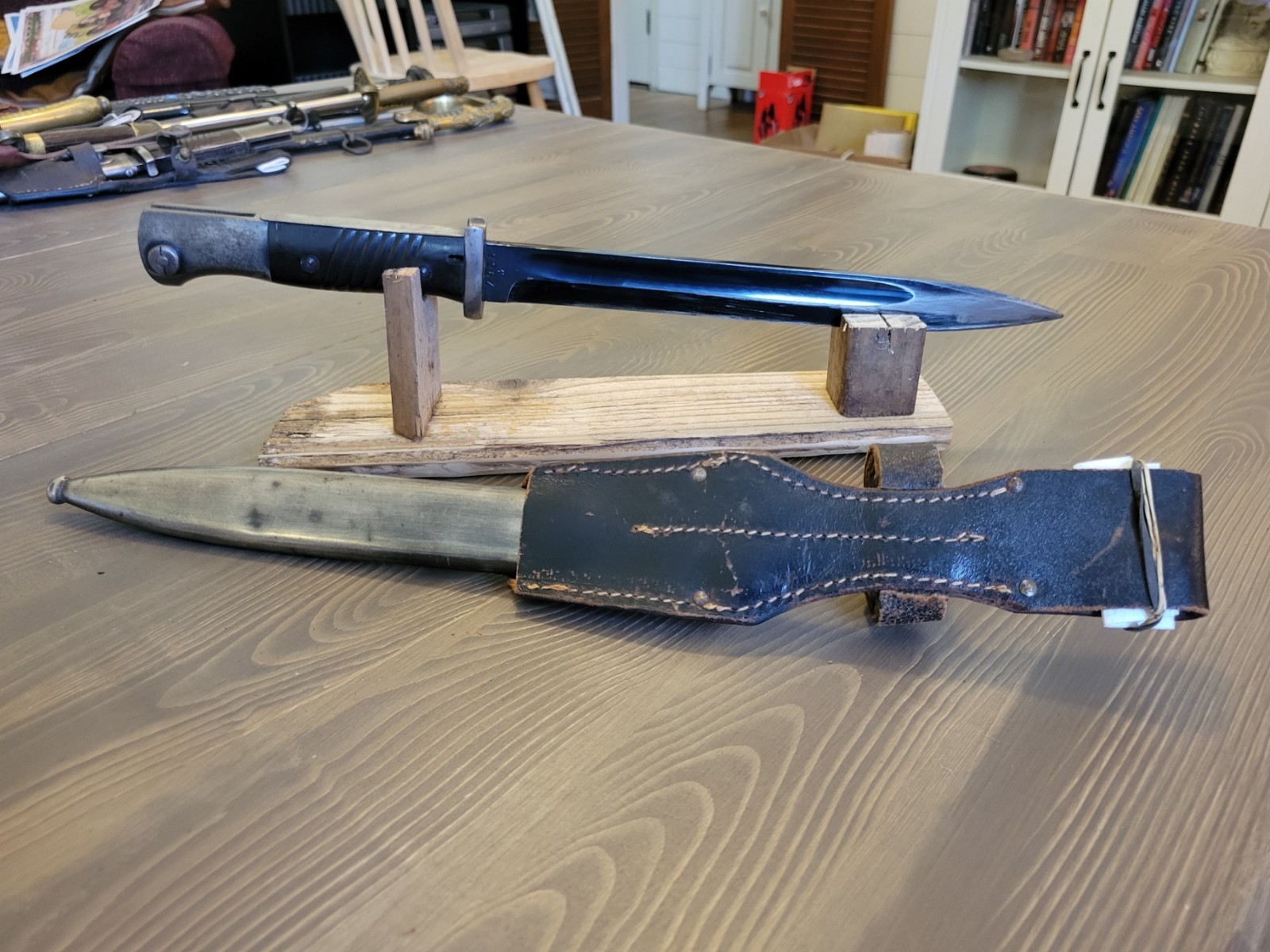 EXCELLENT WWII German K98 Combat Bayonet by WKC Matching Numbers w/Frog!