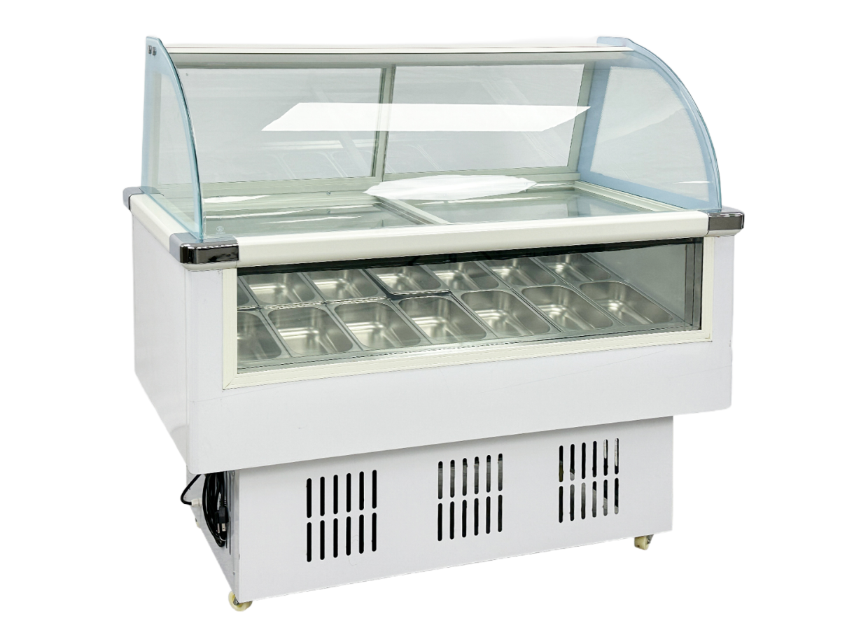 14 Pan Ice Cream Gelato Freezer Display Case 53"