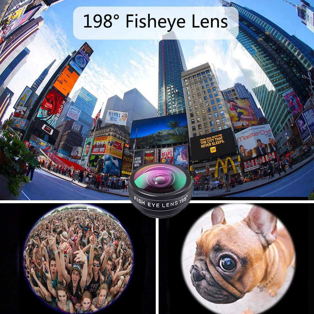 APEXEL 10in1 Phone Camera Lens Kit Fisheye WideAngle 2X Telescope Lens for Phone