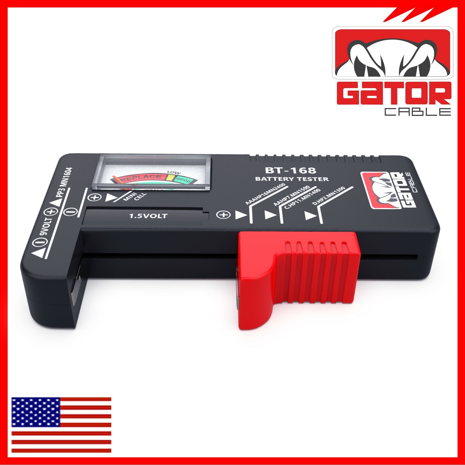Battery Tester Checker Universal For AA AAA C D 9V 1.5V Button Cell Batteries
