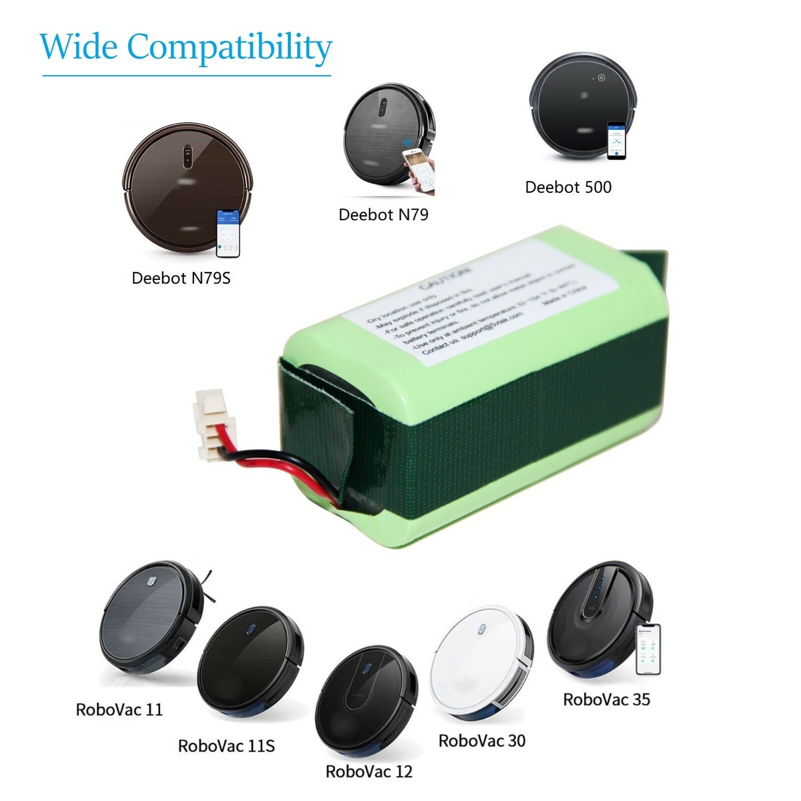 Eufy RoboVac 11S,11S Max, 12, 15T,15C,15C Max,25C,30,30C Max replacement battery