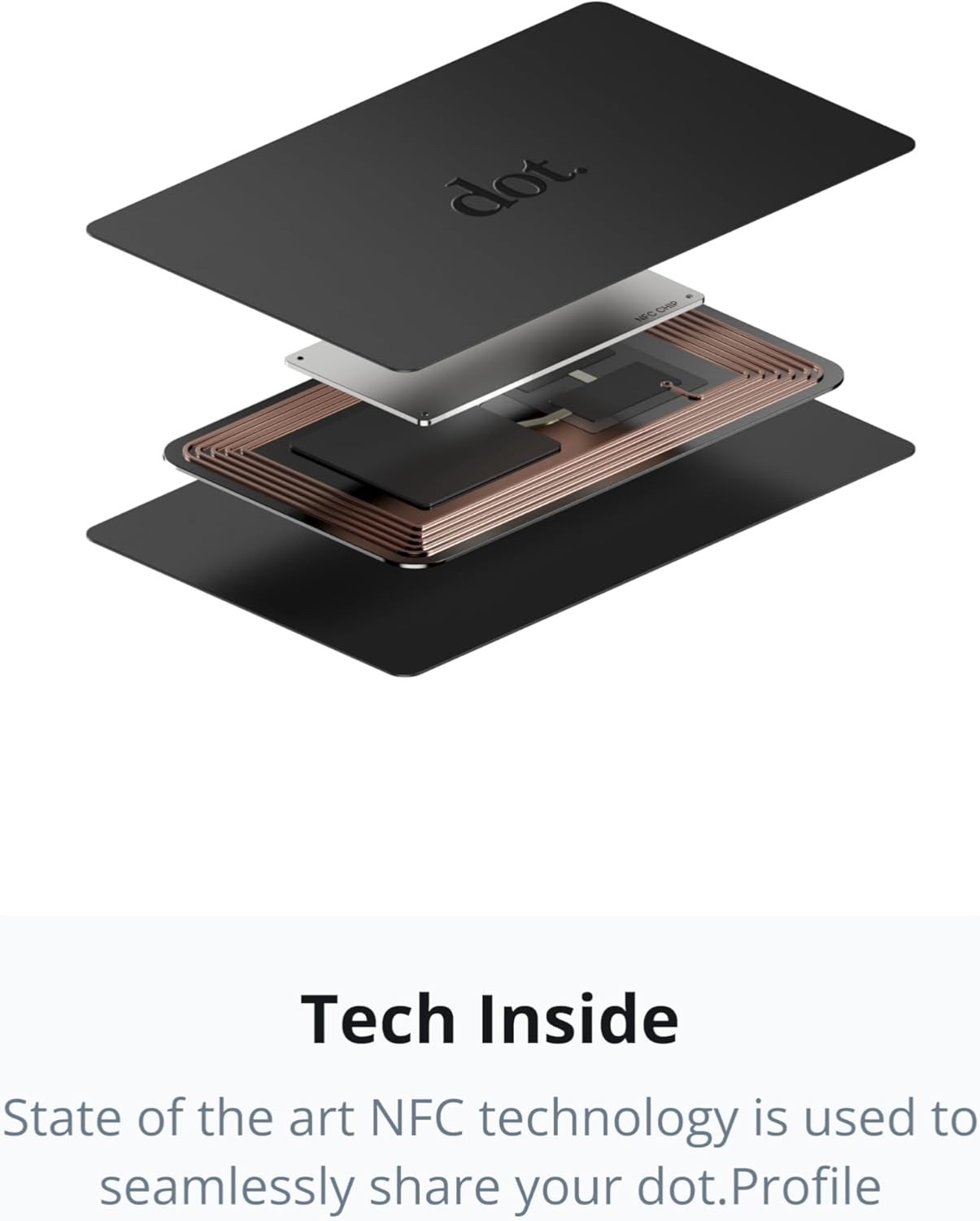 dot. Card - Digital Business Card - Tap Compatible with iPhone & Android (Black)