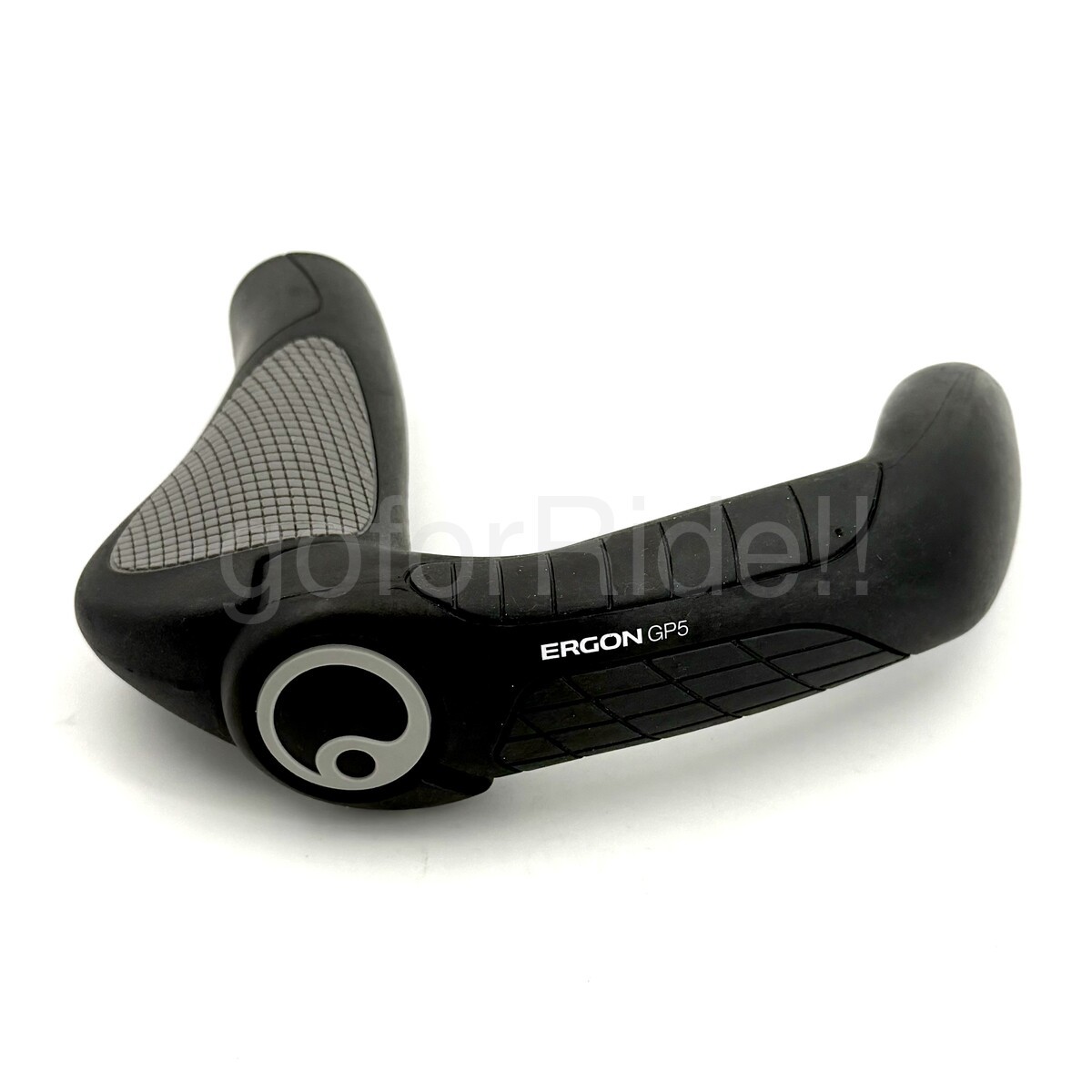 Ergon GP5 Large Ergonomic Bike Grips Black/Gray Fullsize Bar Ends Pair Lock-On
