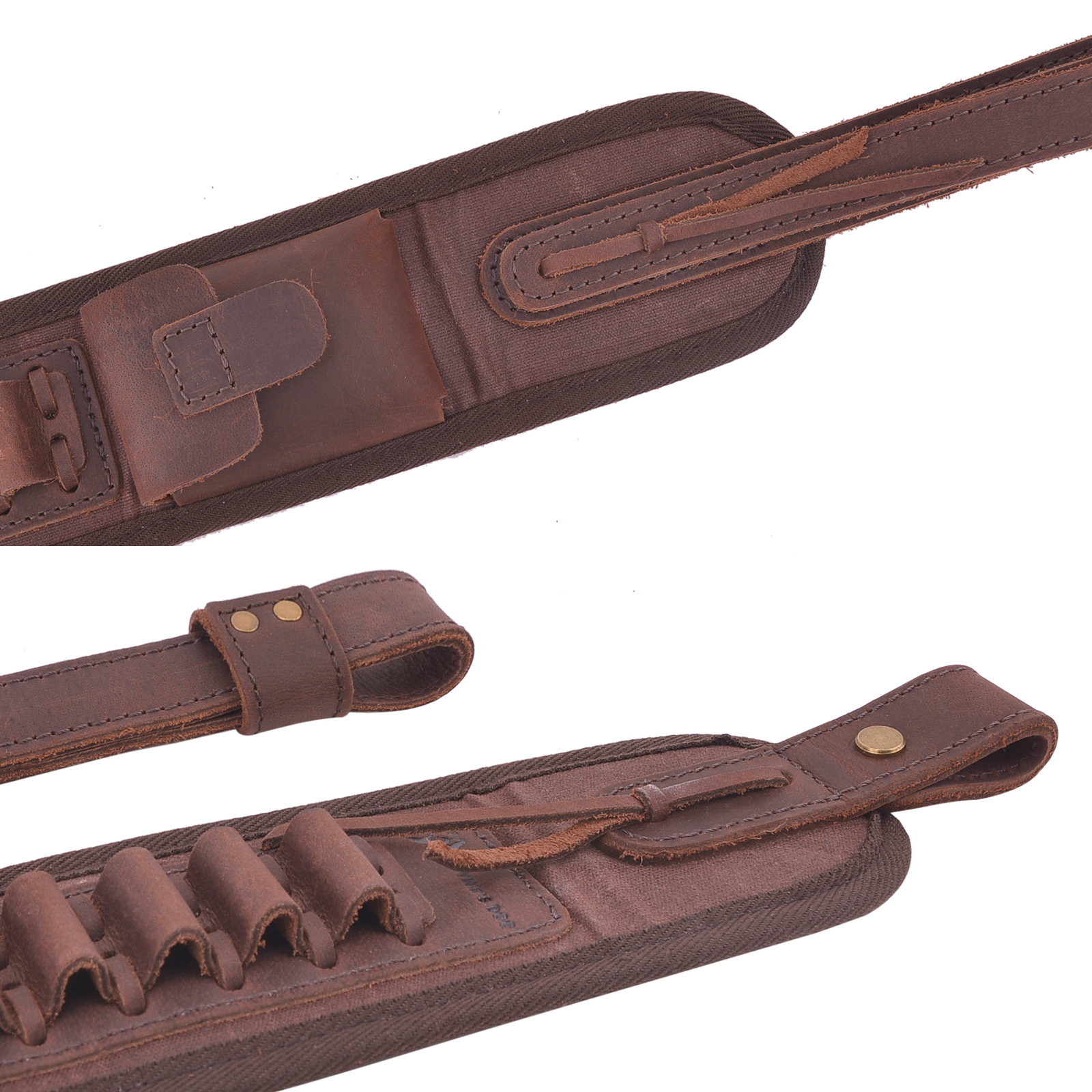 WAYNE'S DOG Durable Leather Rifle Sling Shotgun Strap for .22MAG.30/30.308 12GA