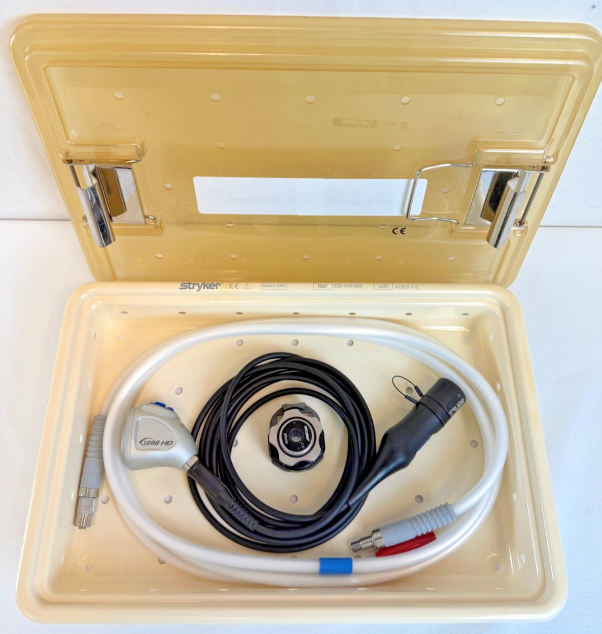 Stryker 1288 HD Camera Head & Coupler w/ Clear Light Cable & Sterilization Case