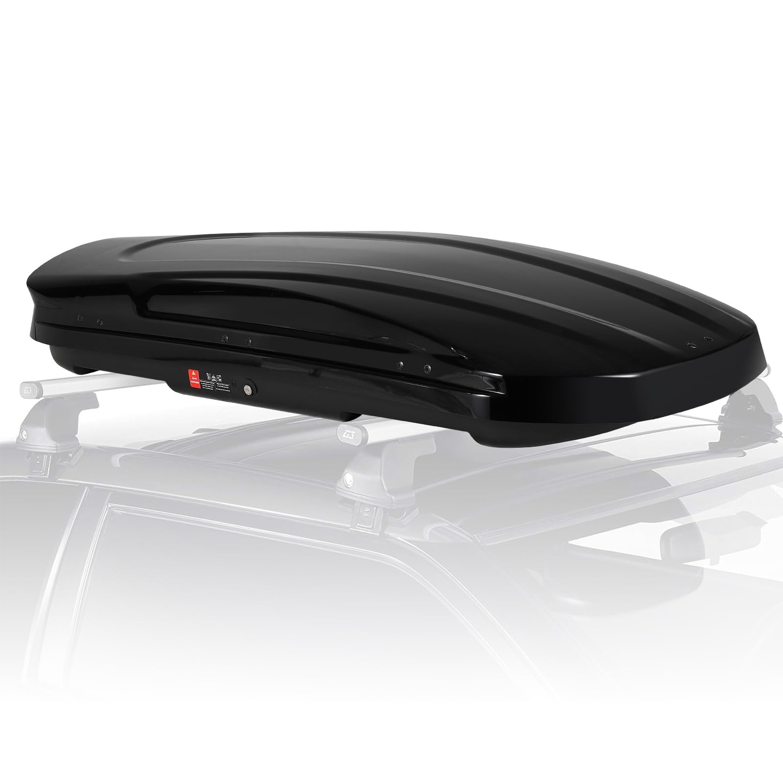 Heavy Duty Hard Shell Roof Top Cargo Carrier Waterproof Storage Box 17 Cu. Ft.