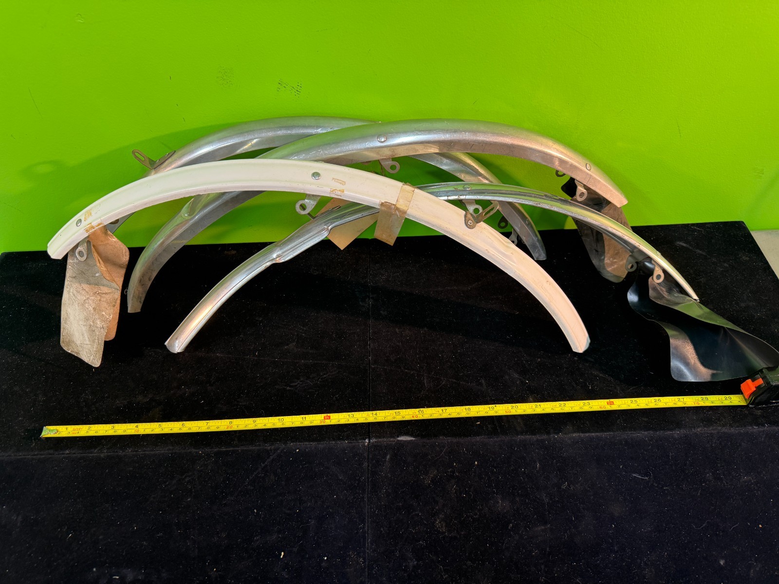 4 NOS Front mud guards Vintage 26 x 1 3/8 BLUEMELS Aluminum and plastic 1 LOT