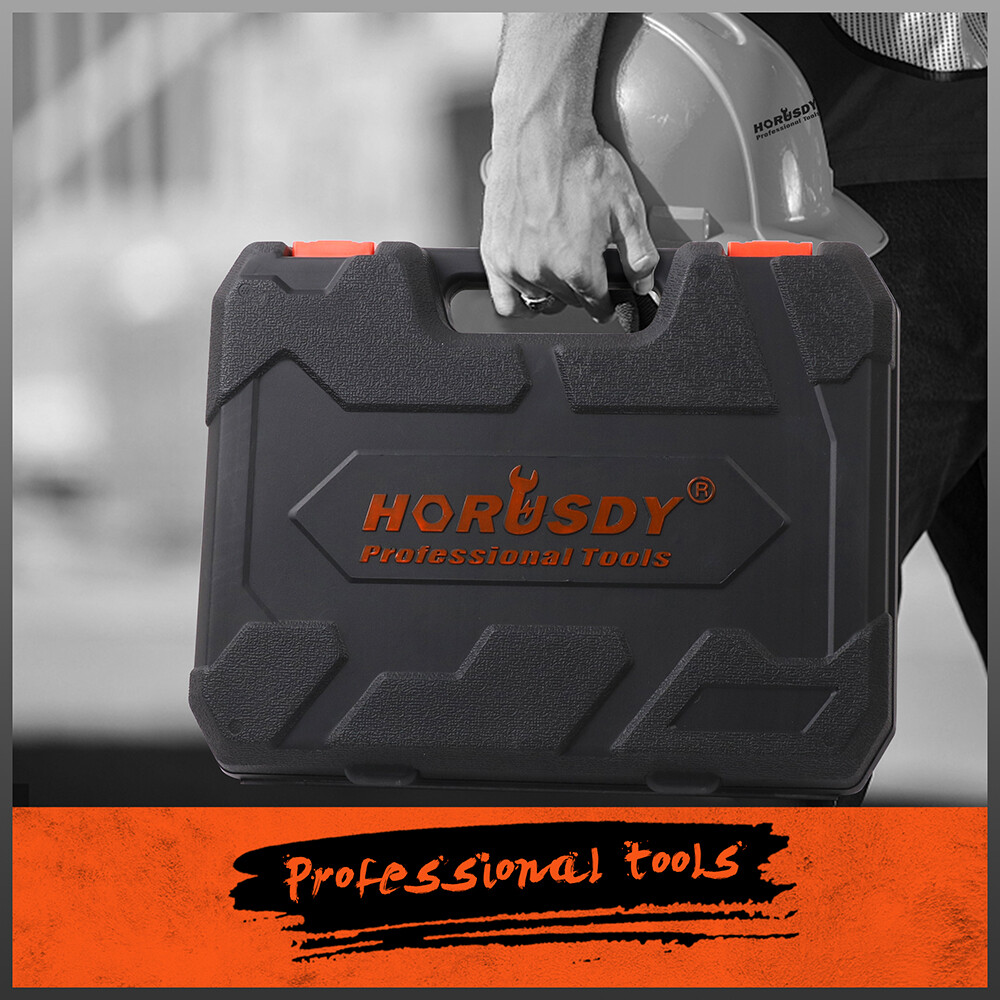 32PC Wrench Spanner Set SAE Metric 1/4"-1" 7-22mm 12 Point Box End Storage Case