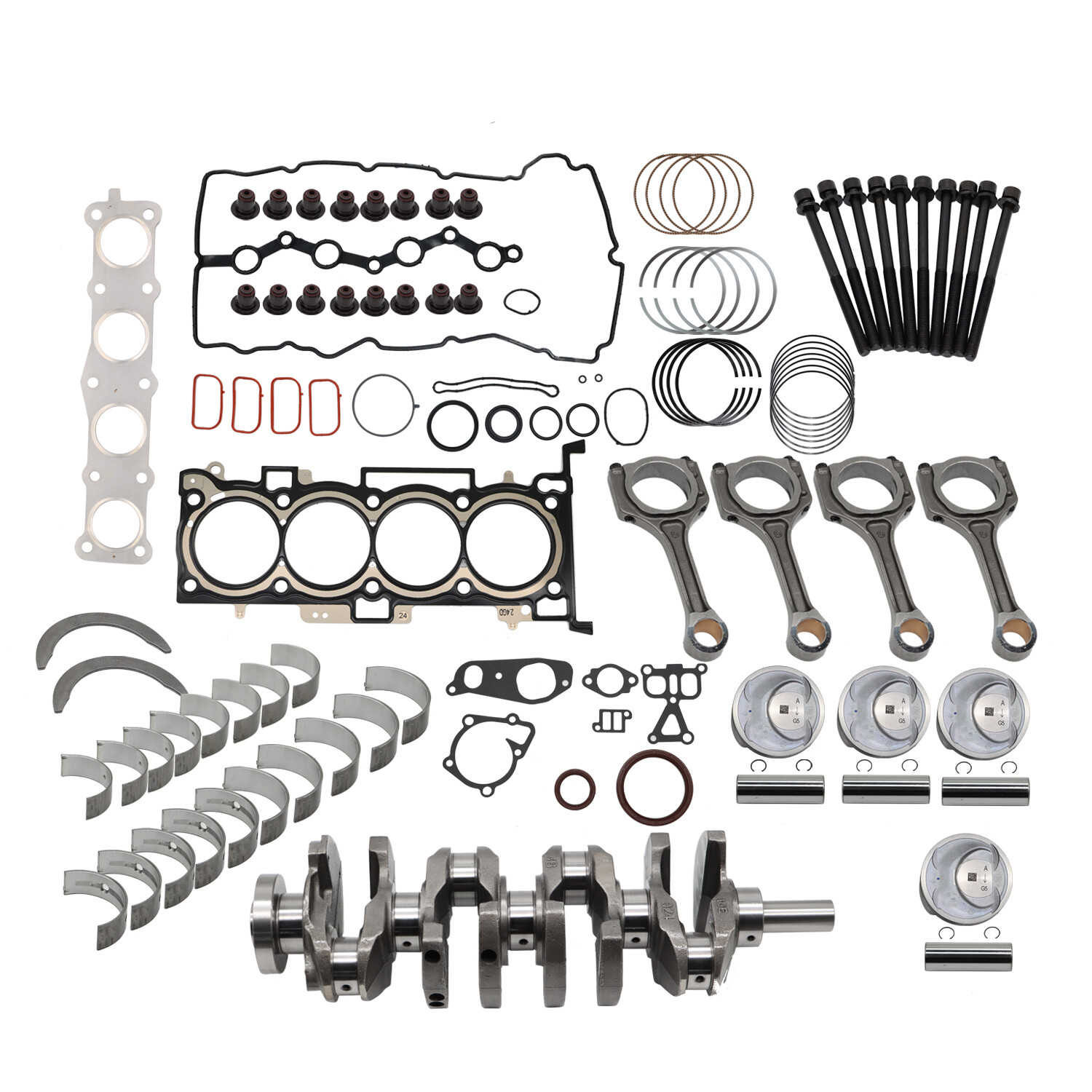 2.4L G4KJ Engine Rebuild Overhaul Kit- Crankshaft & Con Rods For HYUNDAI KIA