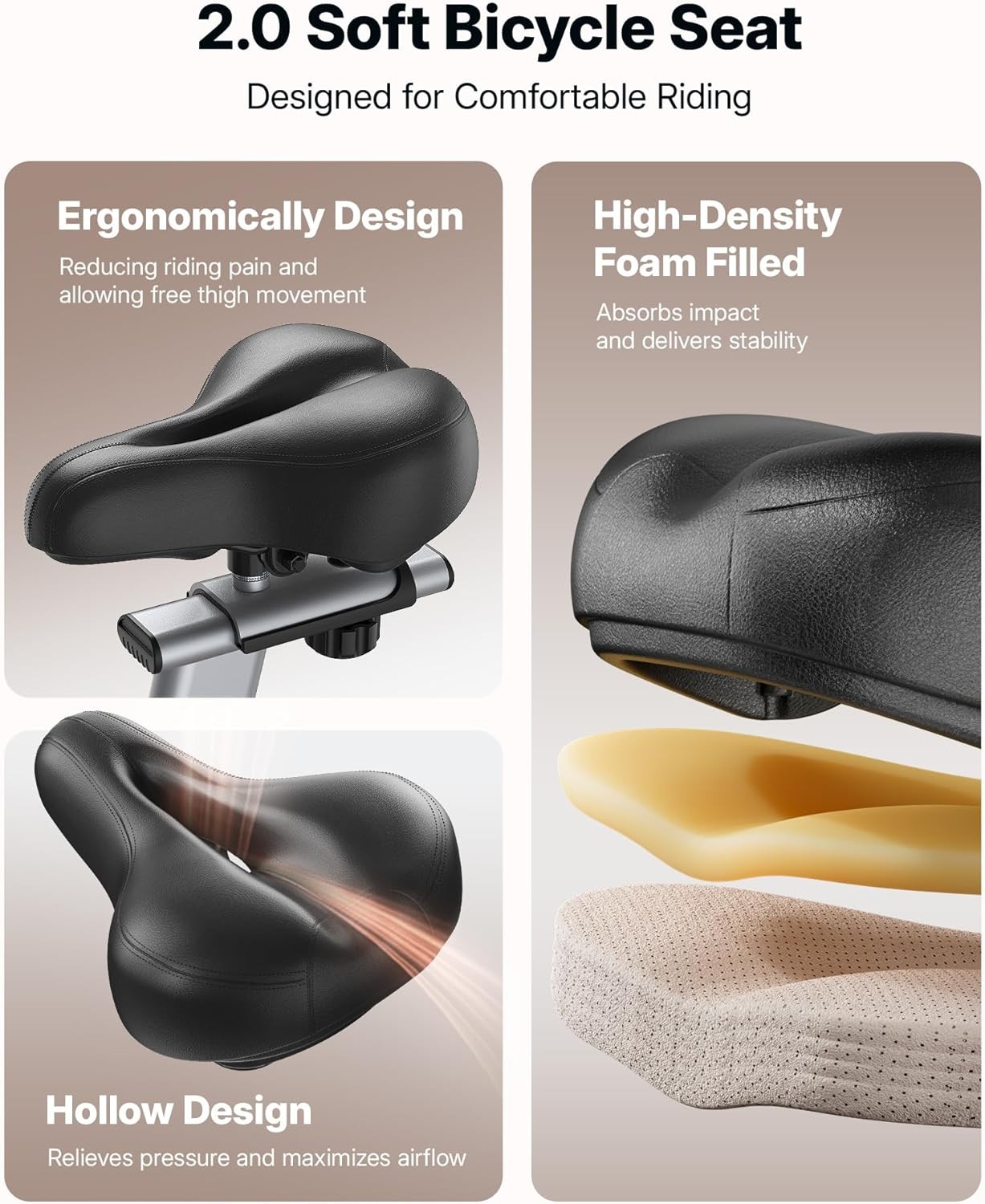 MERACH S38 Home Exercise Bike Quiet Stationary Fitness Bicycle Workout Fullbody