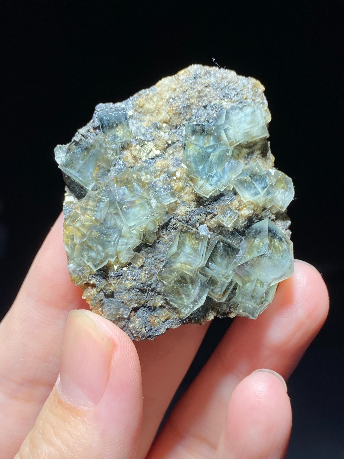 Rare Natural White Window Light Green Cubic Fluorite & Pyrite Specimen, China