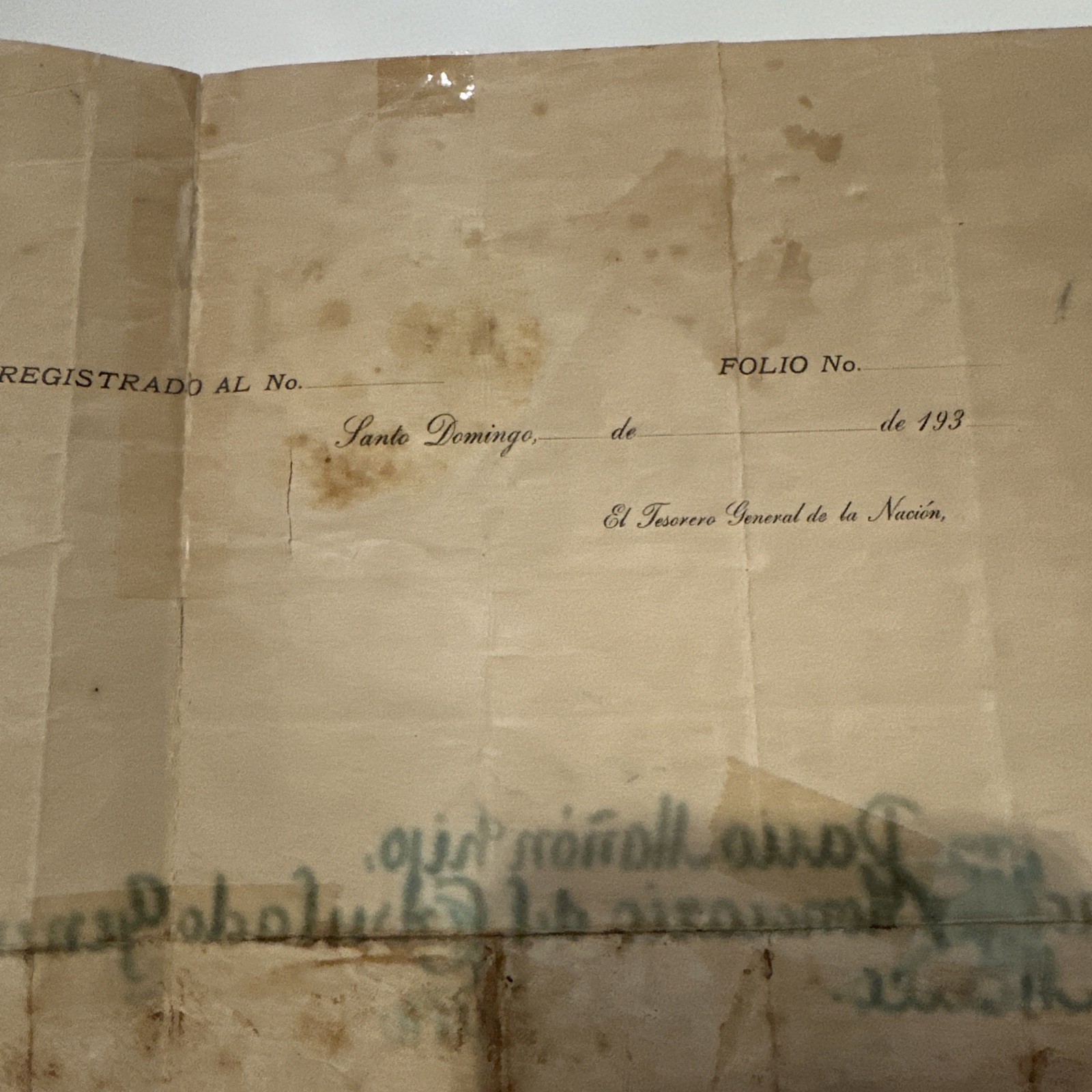 1930 Signed Document Rafael Estrella Ureña.