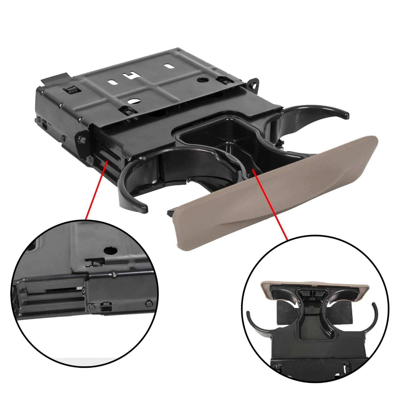 For 1999-2004 Ford Super Duty F250 F350 F450 F550 Dash Cup Holder Parchment Tan