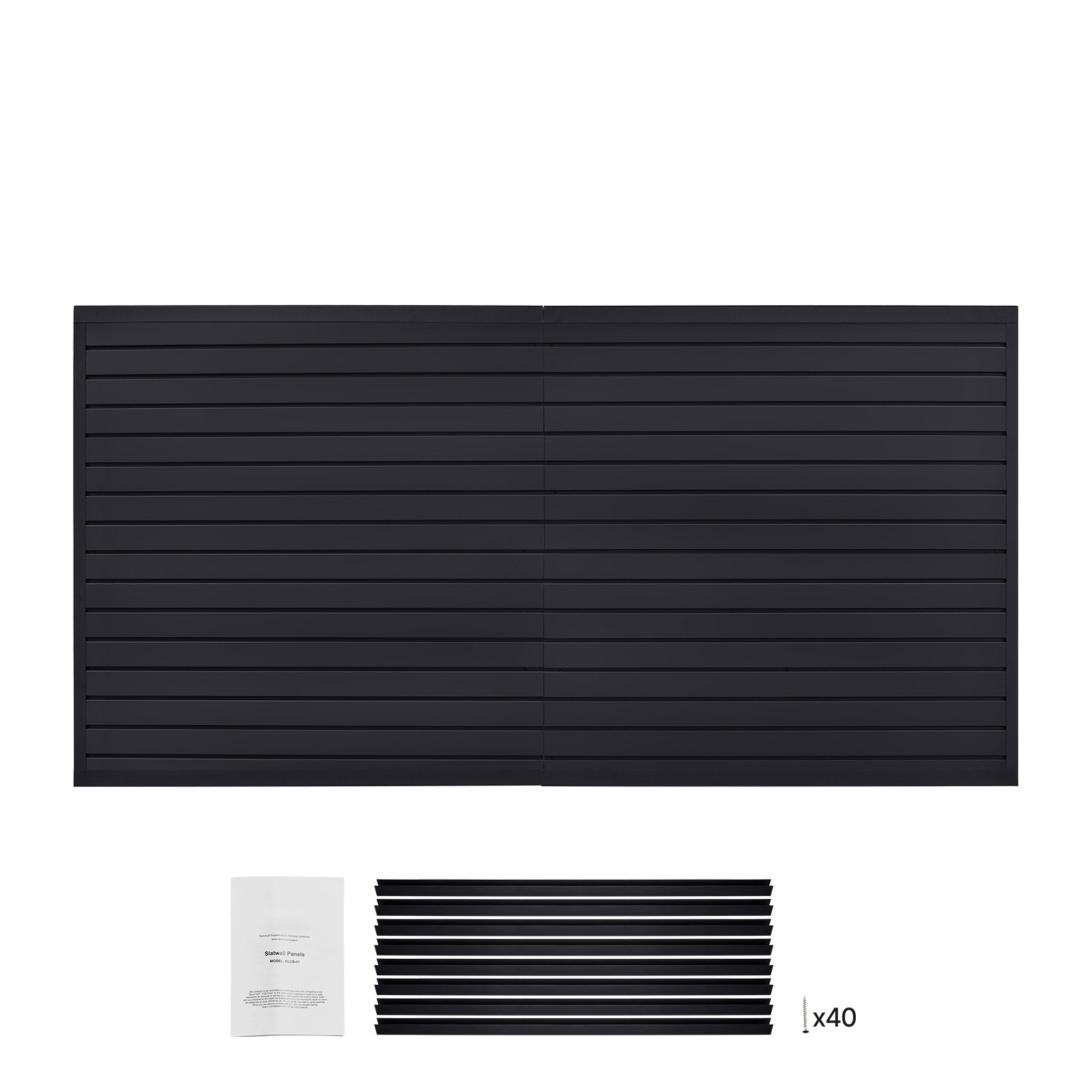 8 x 4 ft Slat Wall Paneling PVC Black Garage Slatwall with Modular Design