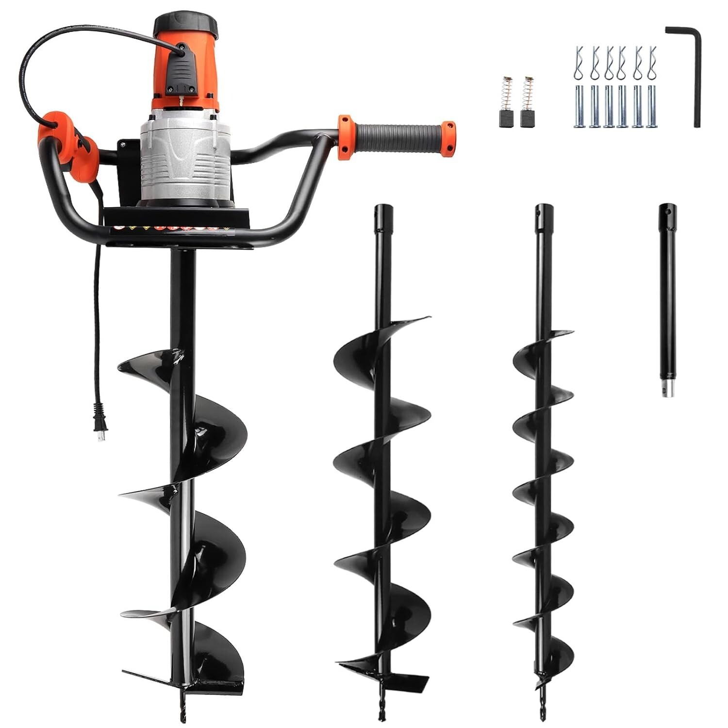 1700W Electric Post Hole Digger Tools with 4" 6" 8" Digging + Extension Rods