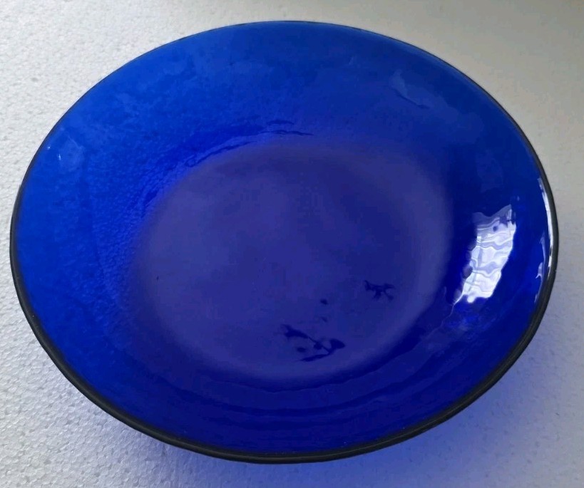 Cobalt Blue ,Pottery Barn 8.5" Glass Coupe Pasta Bowl - Pebbled Textured