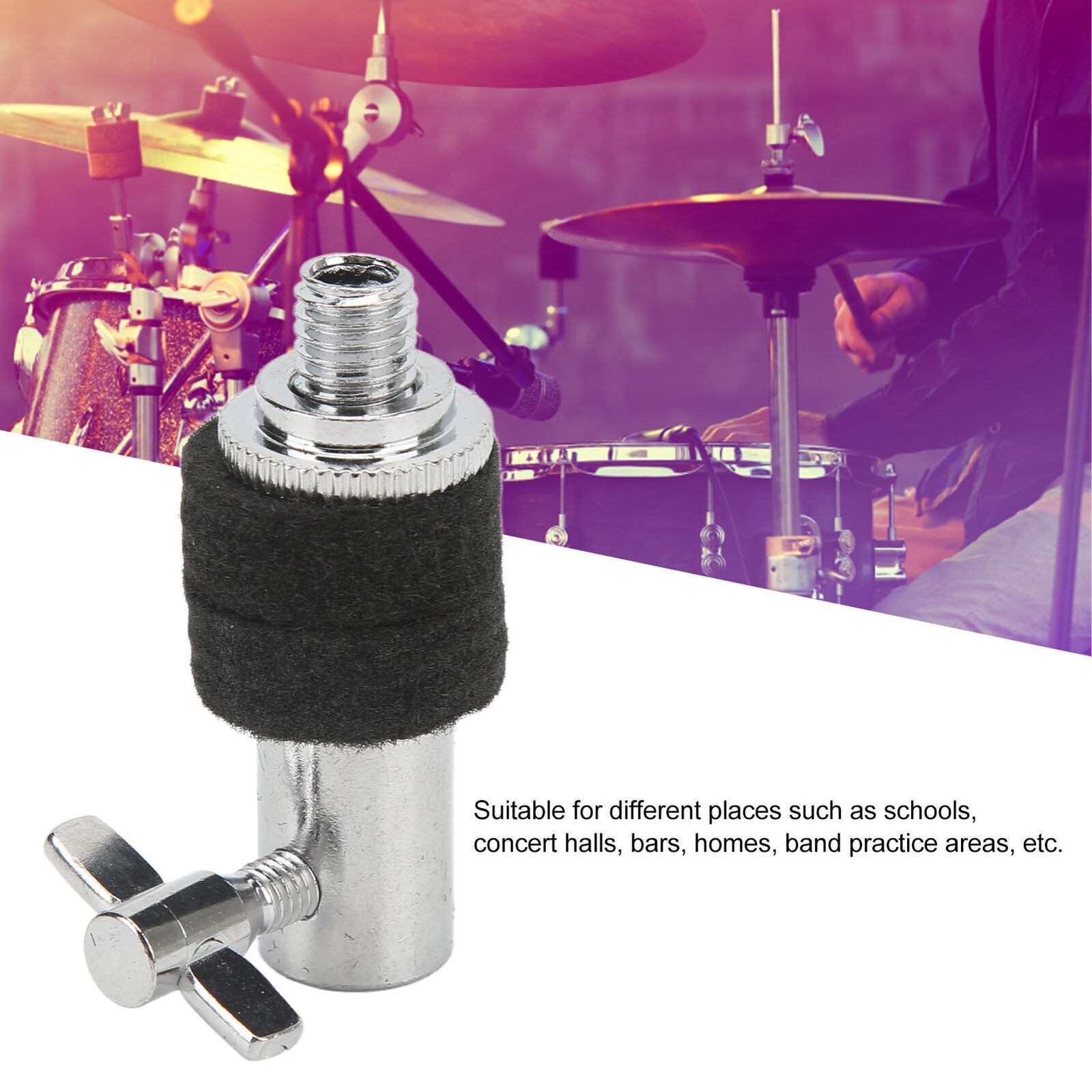 Hi Hat Clutch Metal Material Burr Free Exterior Cymbal Drum Clutch for School