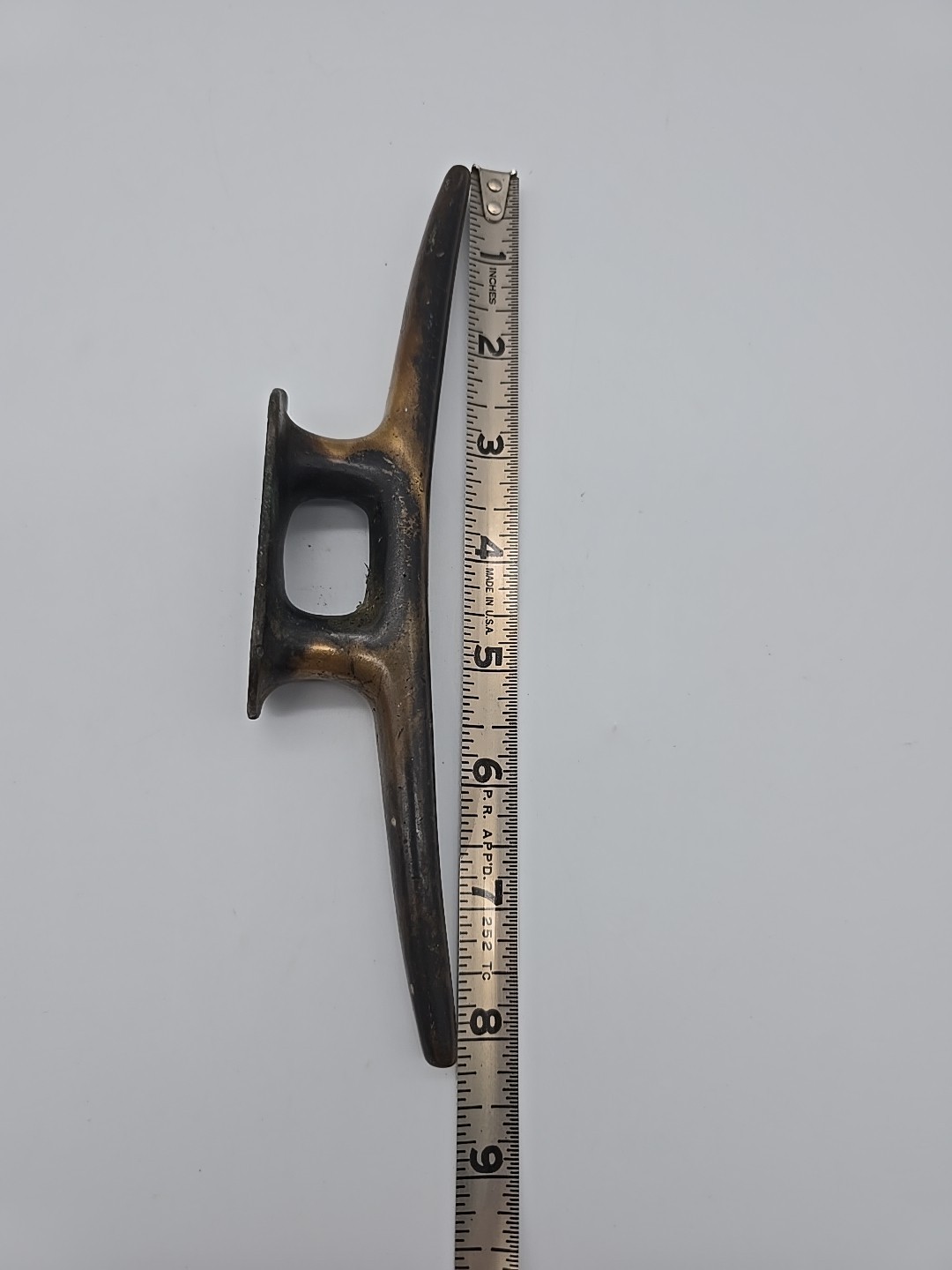 Vintage Antique Solid Brass Boat Dock Cleat Nautical Maritime Tie Down Marine 8"