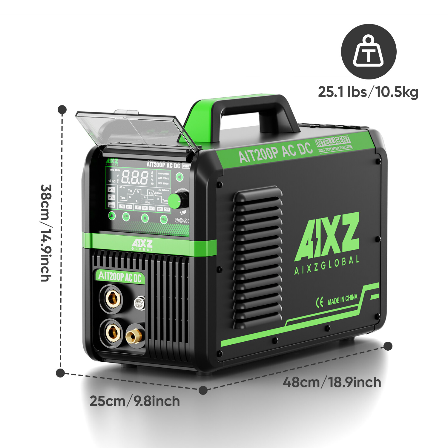 AIXZ 200A AC DC Alu TIG Welder with Foot Pedal,5in1 HF Pulse TIG Welding Machine