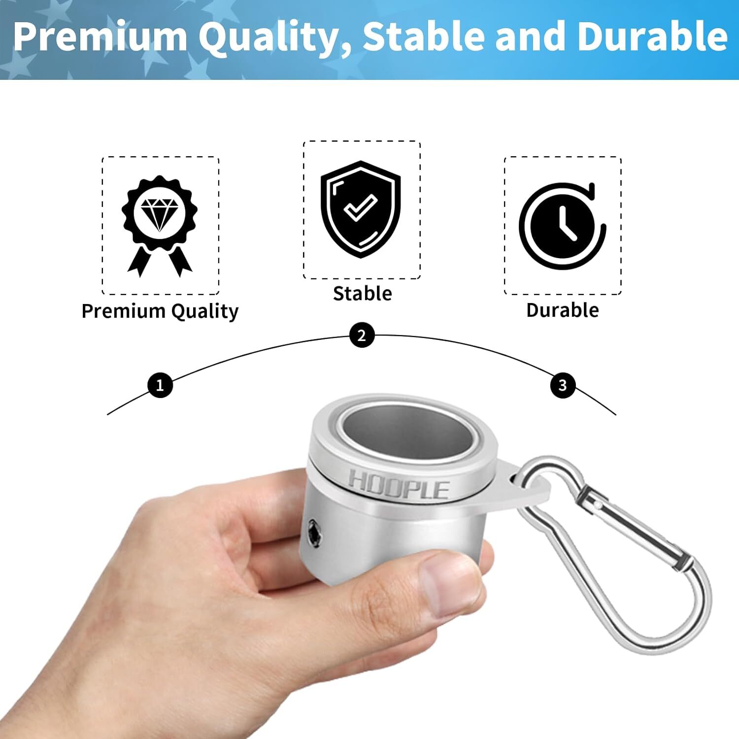 2pcs Flag Pole Ring Aluminum Alloy for 0.75-1 in Pole 360° Rotating Tangle Free