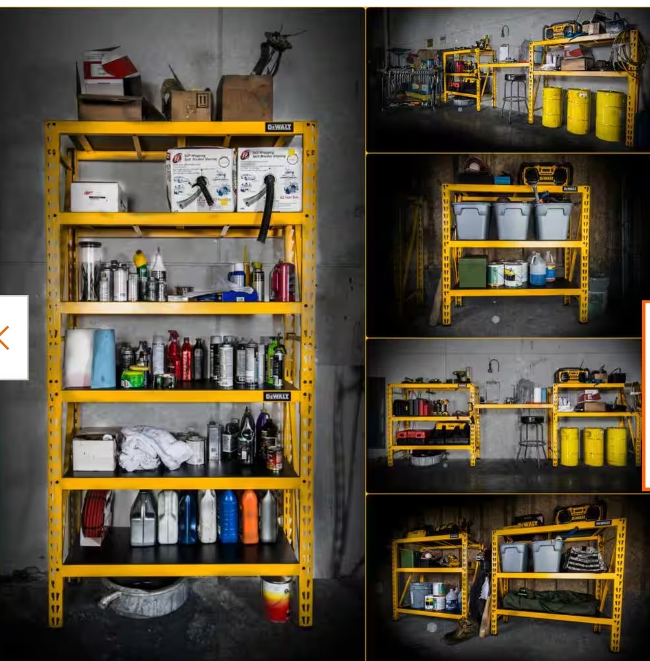 DeWalt DXST4500 48 in. H X 50 in. W X 18 in. D Yellow Steel Storage Rack